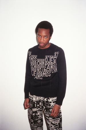 Oz wearing our Moschino Jeans & Moschino knit