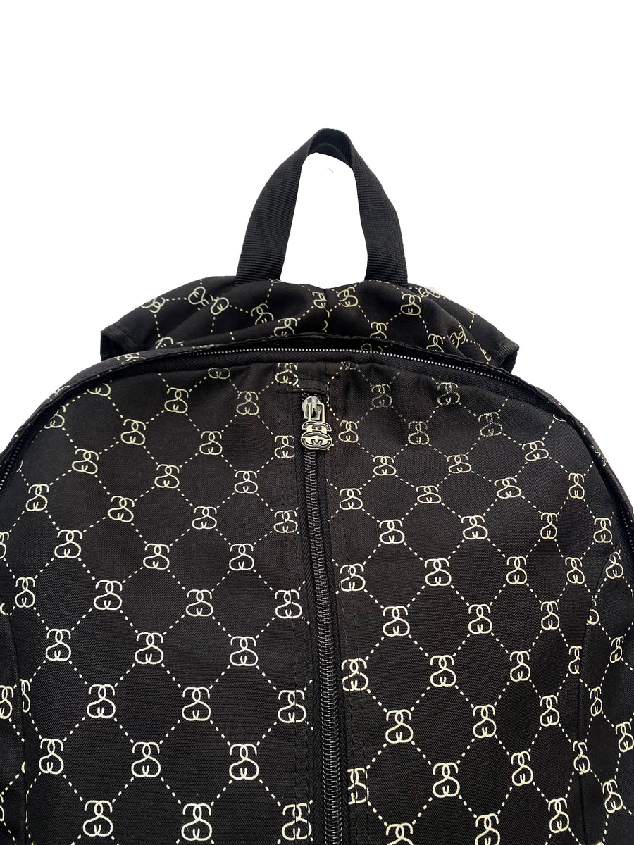 Gucci black monogram backpack best sale