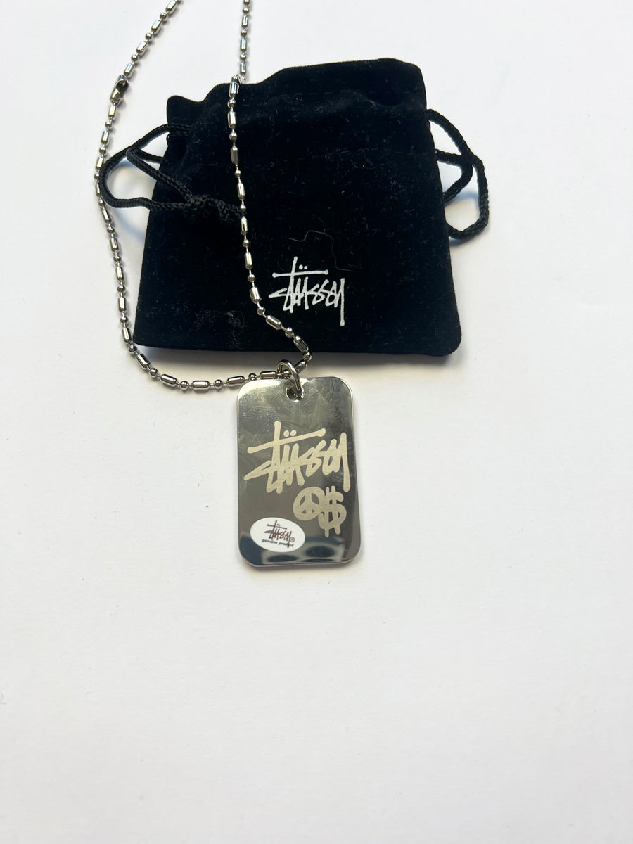 Stussy Chrome Dog Tag Chain BNWT