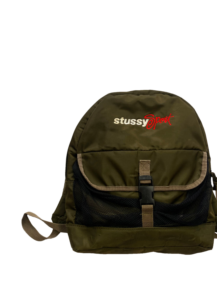 Vintage Stussy Sport Backpack Military Green 90s y2k rare