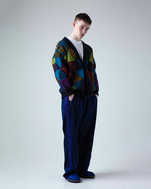 Stan wearing our Coogi colour block cardigan 90's