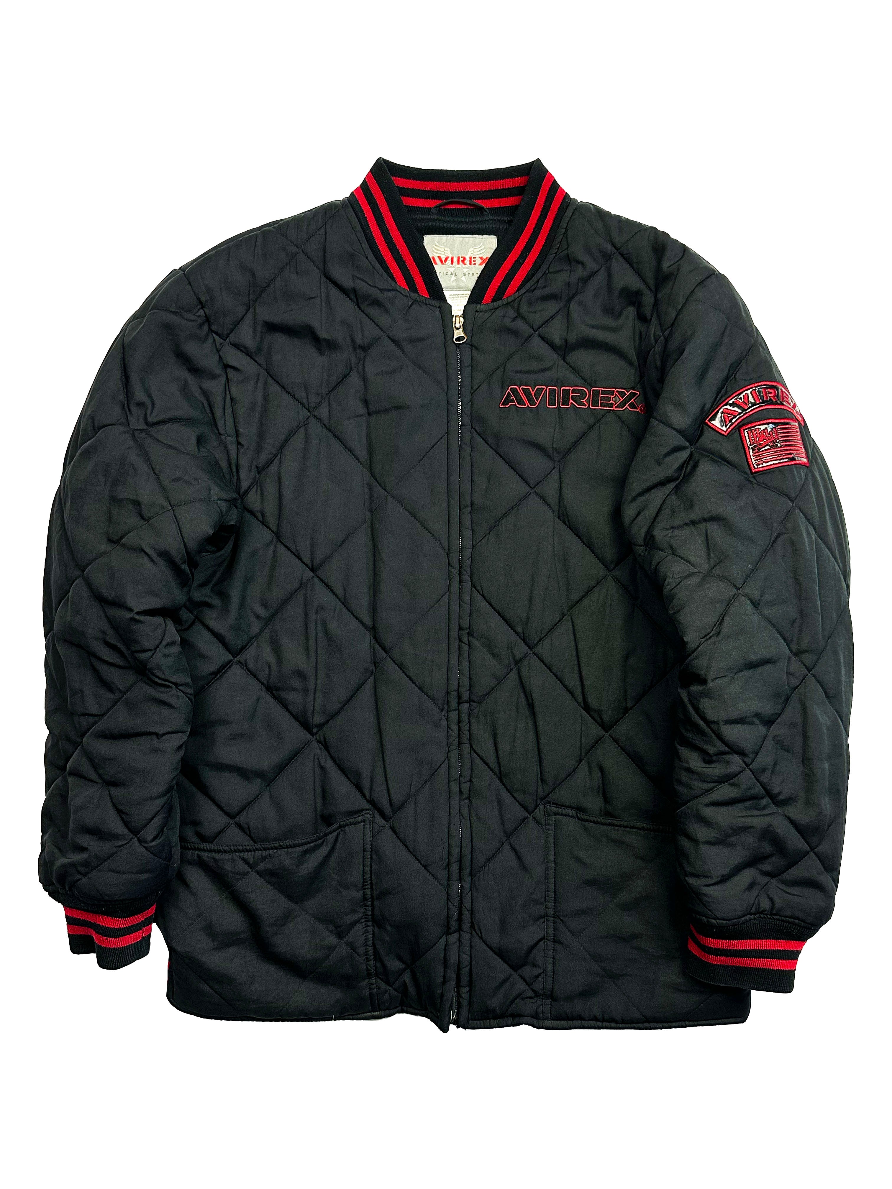 Avirex Quilted Spell Out Bomber 90's