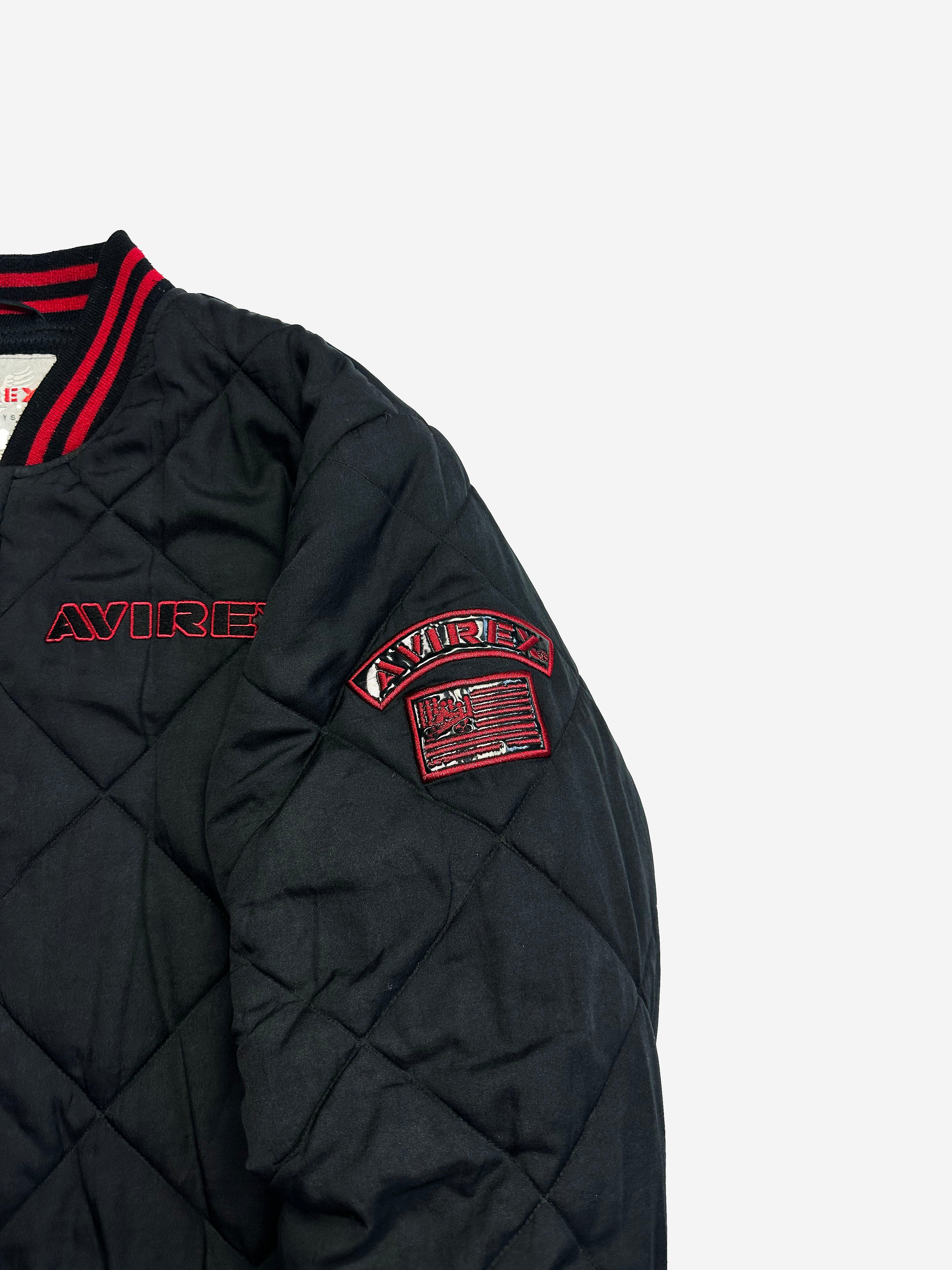 Avirex Quilted Spell Out Bomber 90's