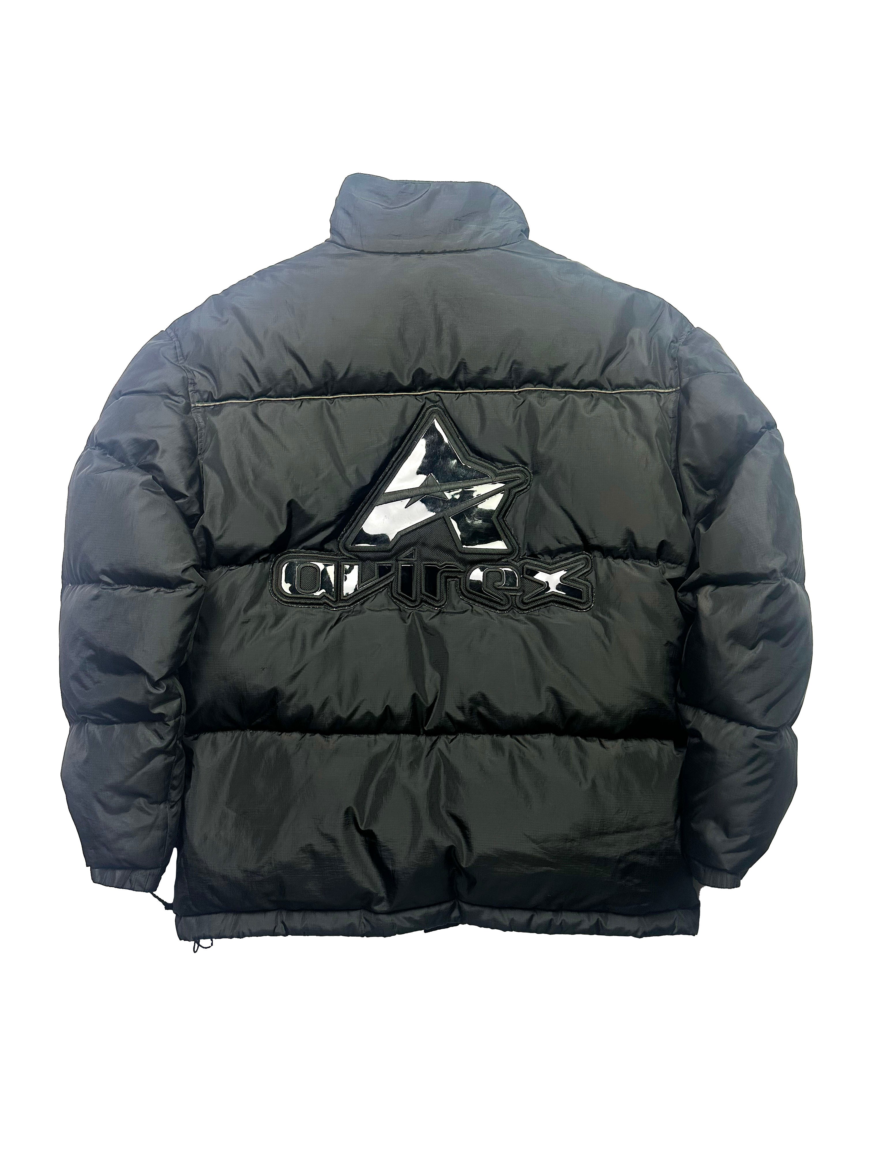Avirex Black Spell Out Puffer Jacket 90's
