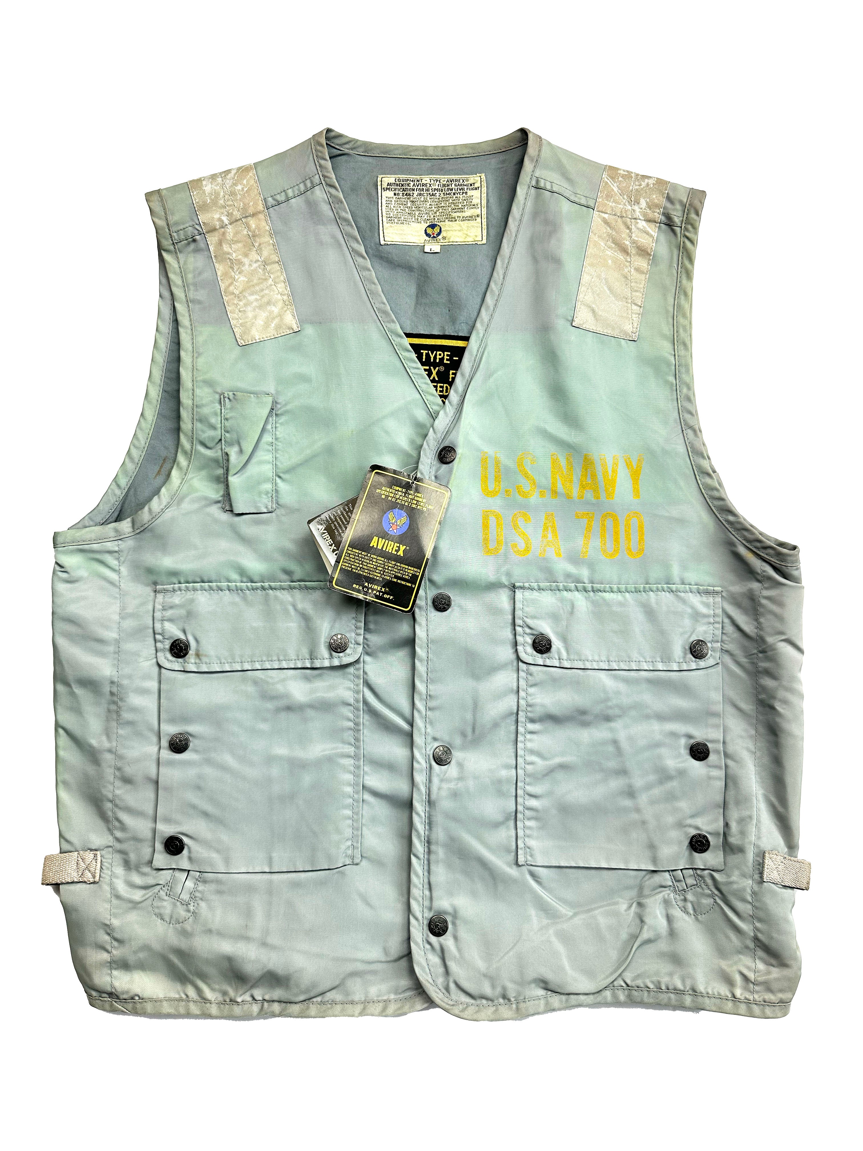 Avirex Baby Blue Multi Pocket Vest BNWT 80's