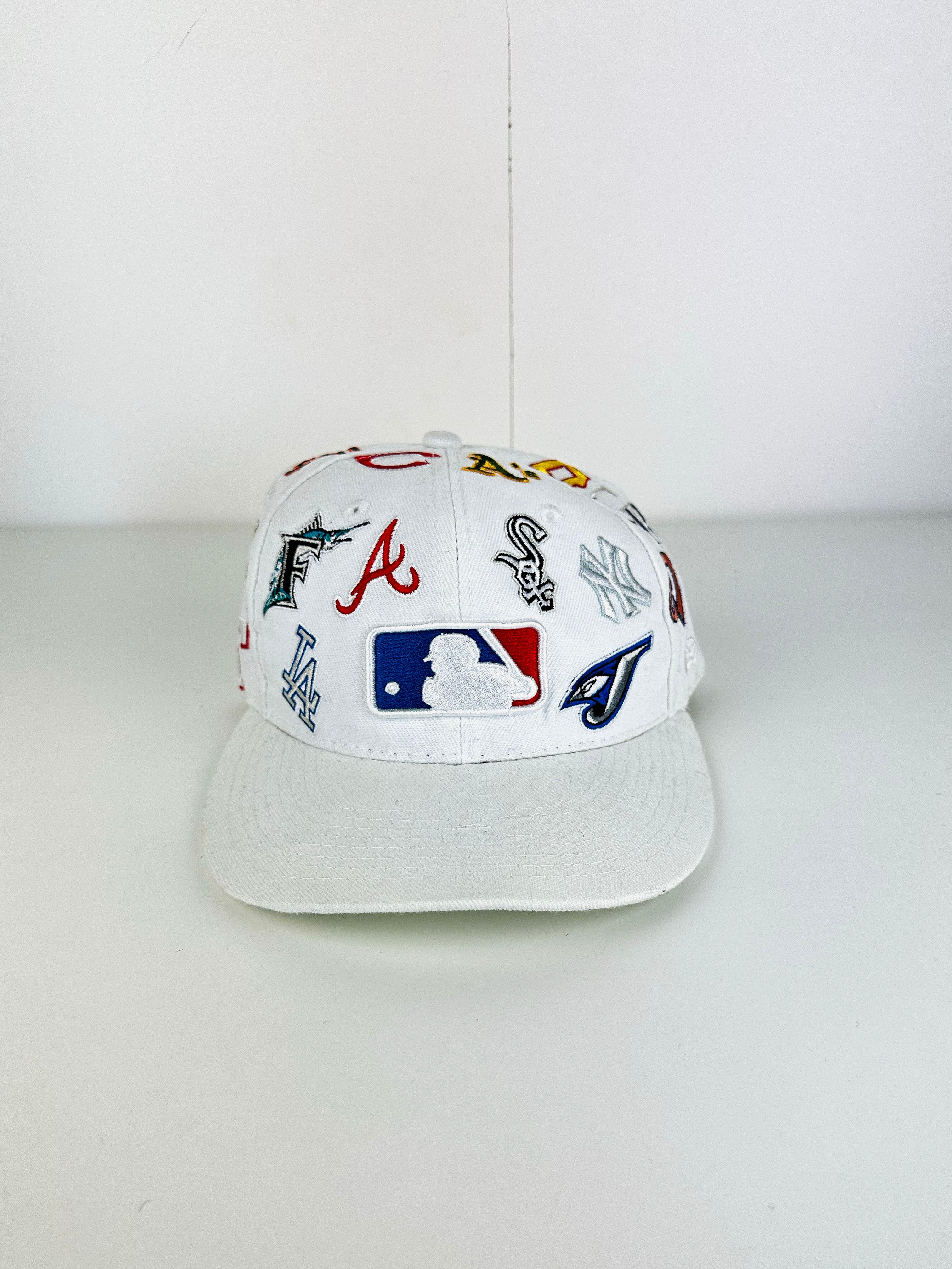 New Era MLB White Logos Hat 00's