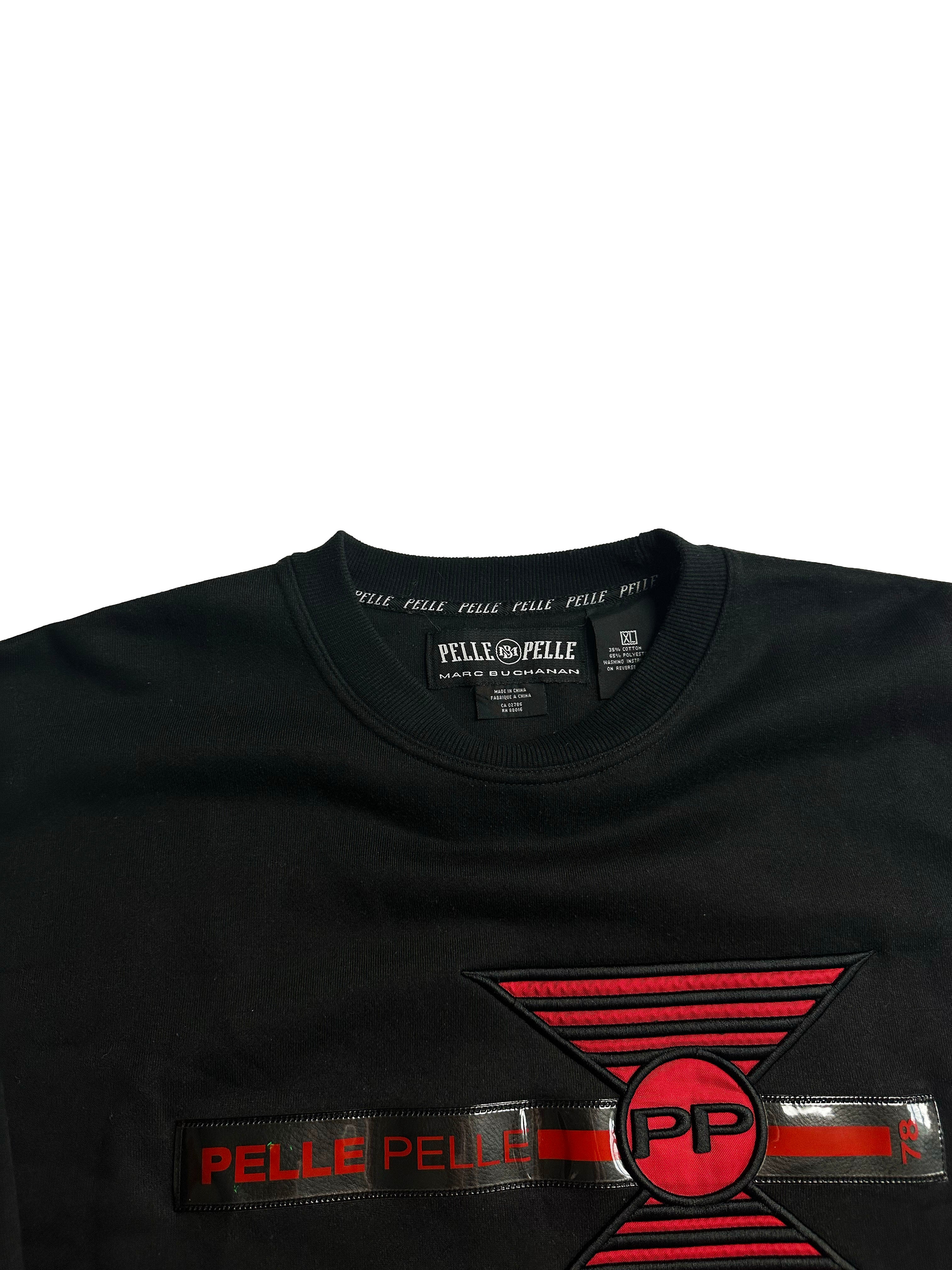 Pelle Pelle Black & Red Spell Out Black Sweatshirt 90's