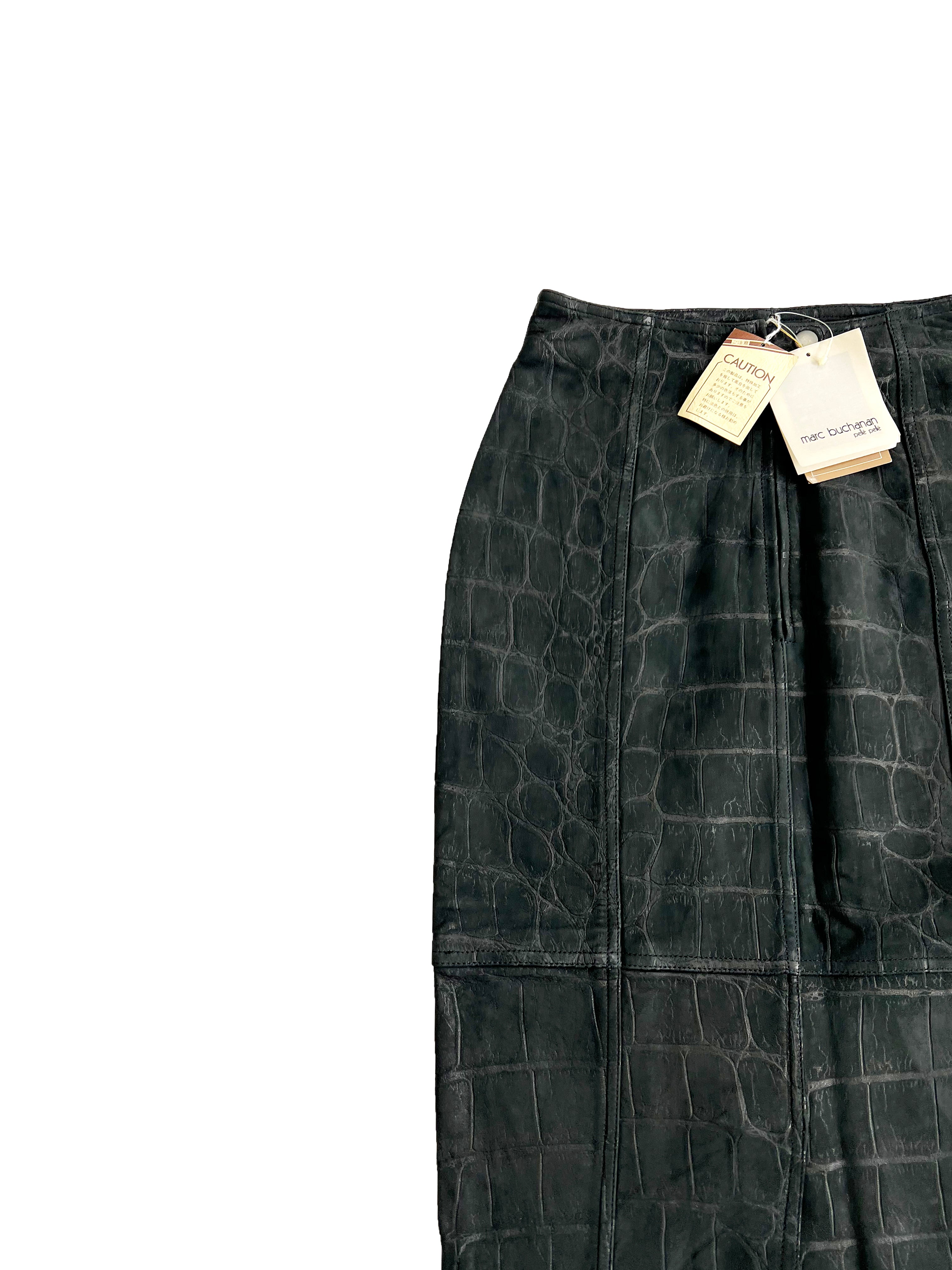 Pelle Pelle Leather Crocodile Print Skirt BNWT 90's