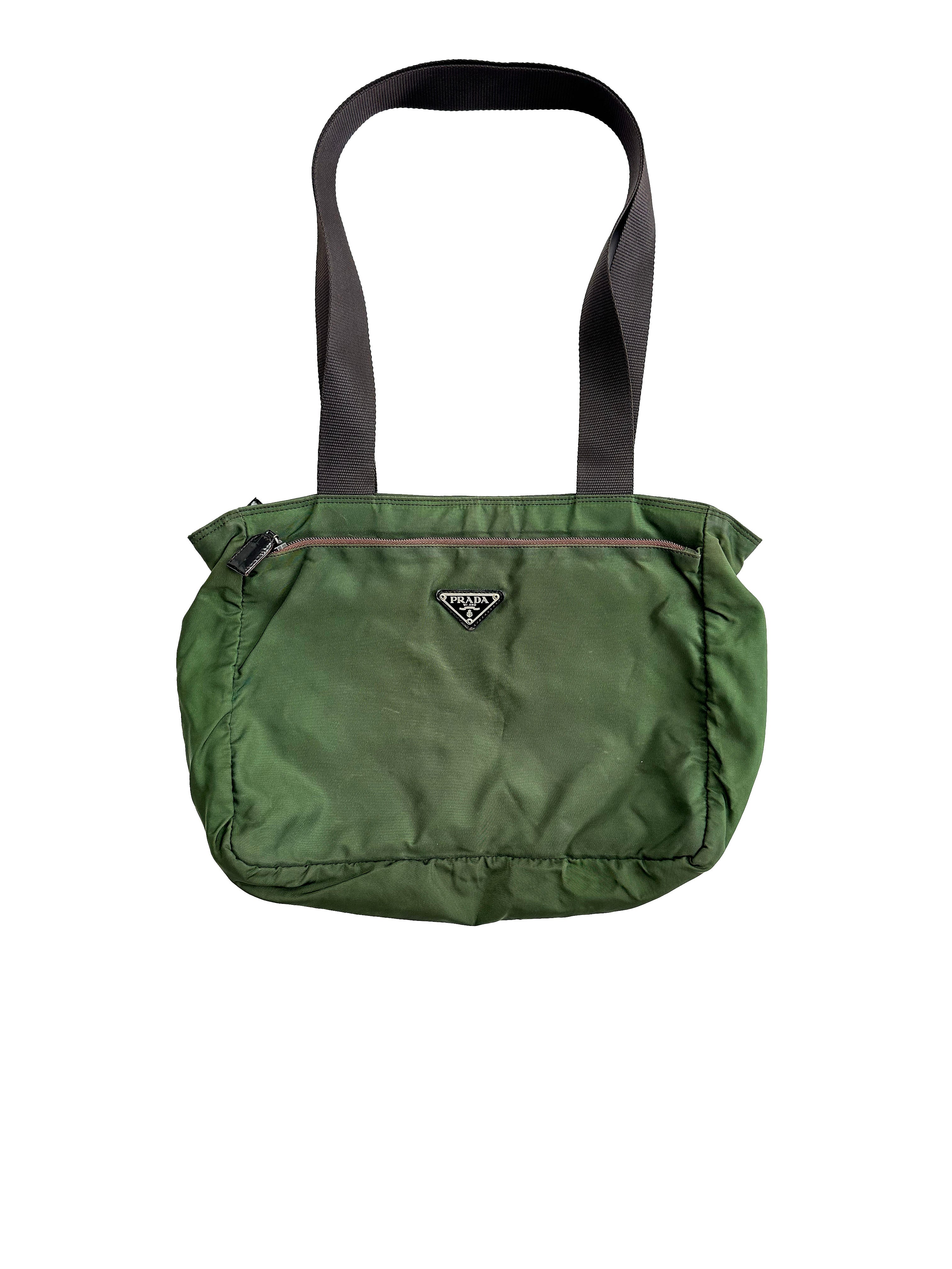 Prada Milano Green Tote Bag 00's