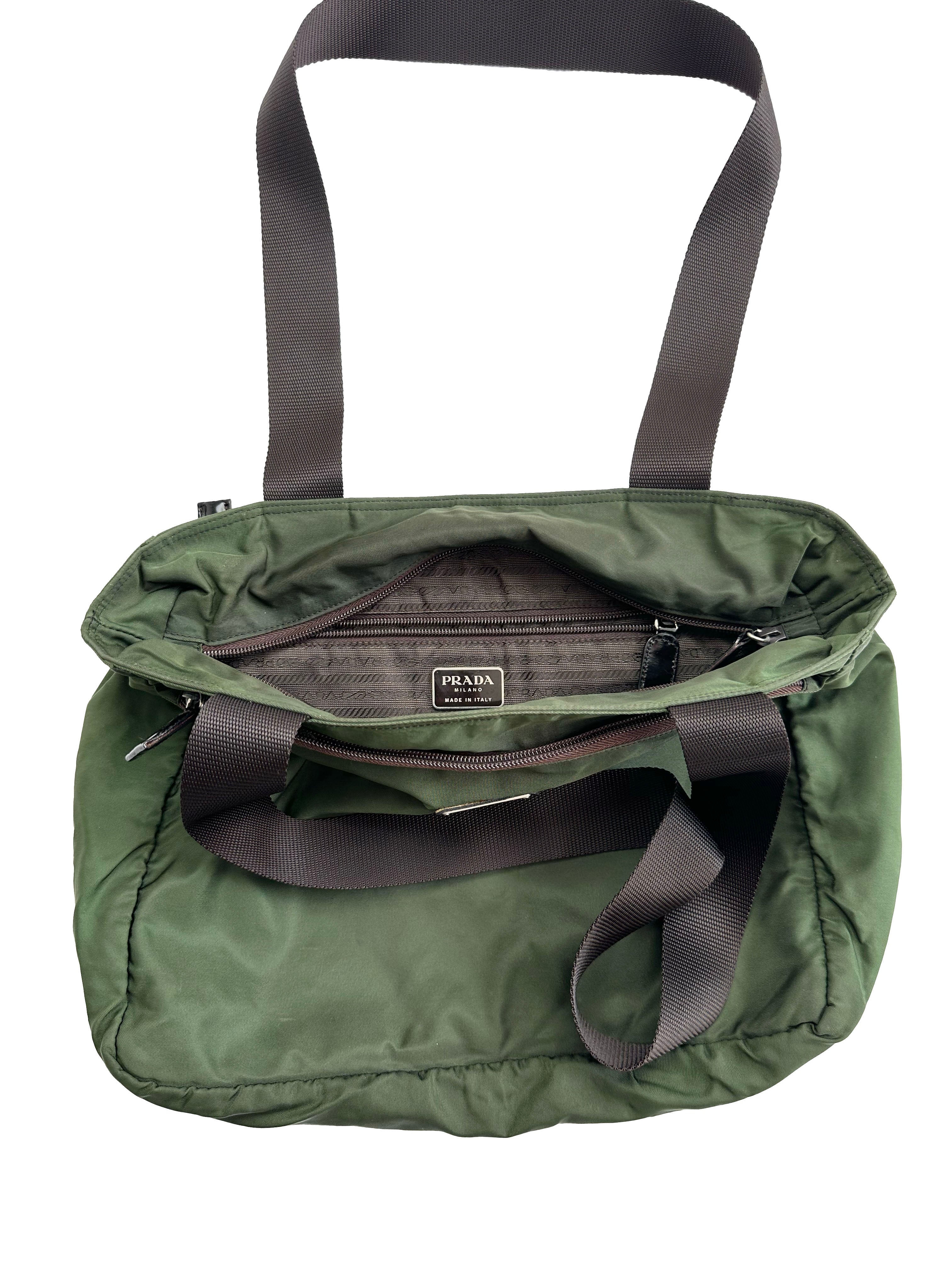 Prada Milano Green Tote Bag 00's