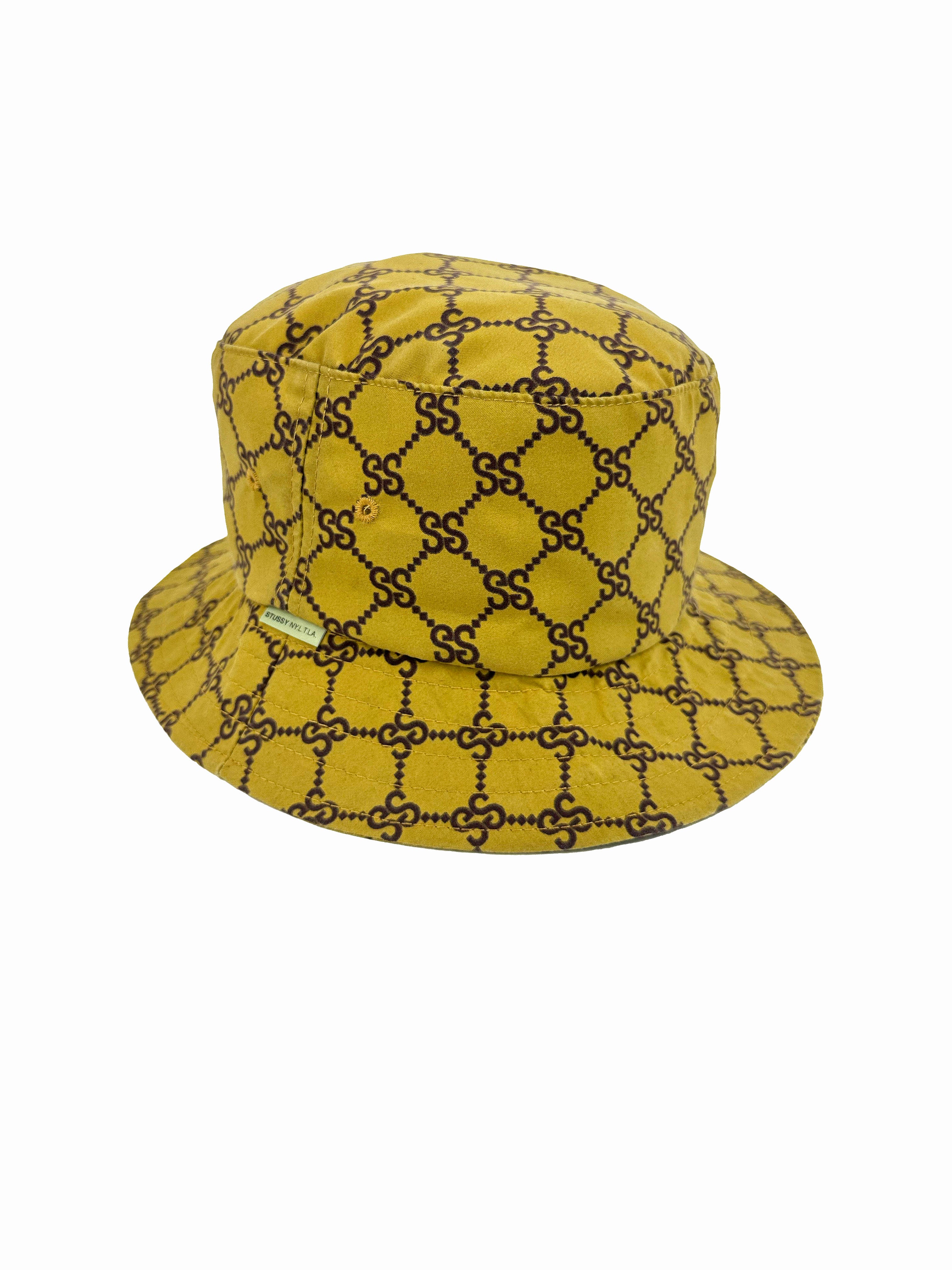 Stussy 'Stucci' Yellow Monogram Bucket Hat 2001