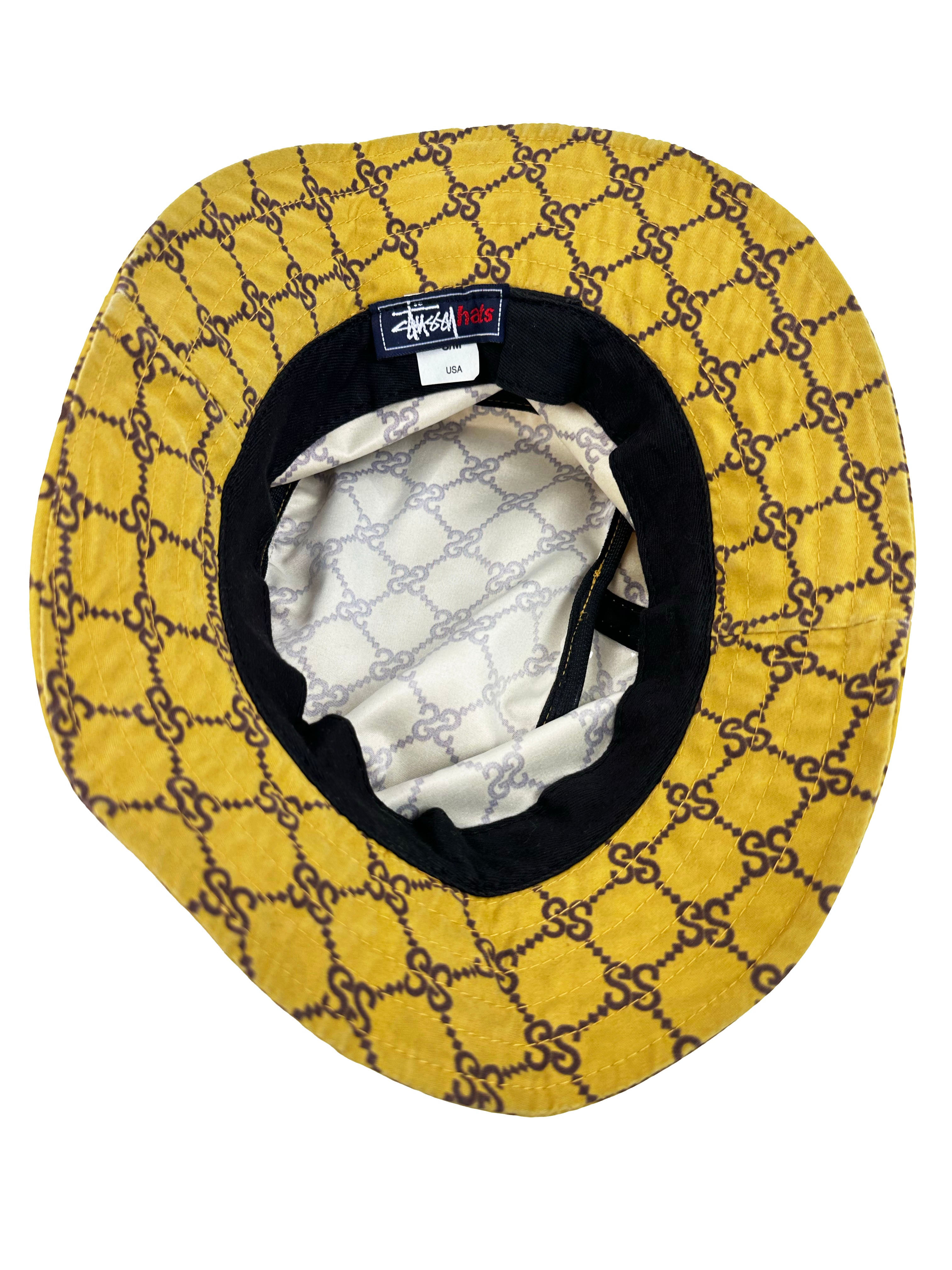 Stussy 'Stucci' Yellow Monogram Bucket Hat 2001