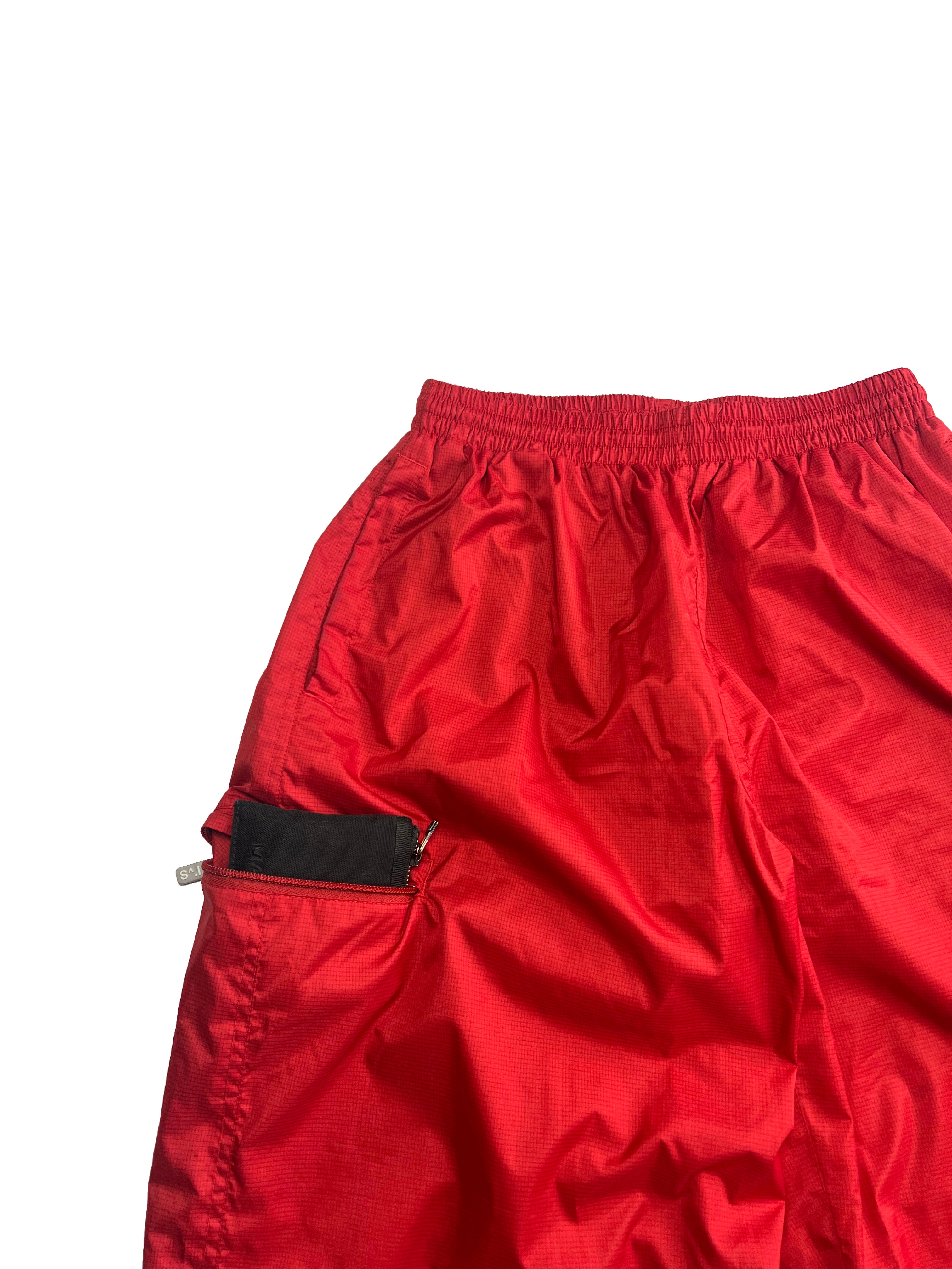 Stussy Fitness Red Cargo Tracksuit Bottoms 90's