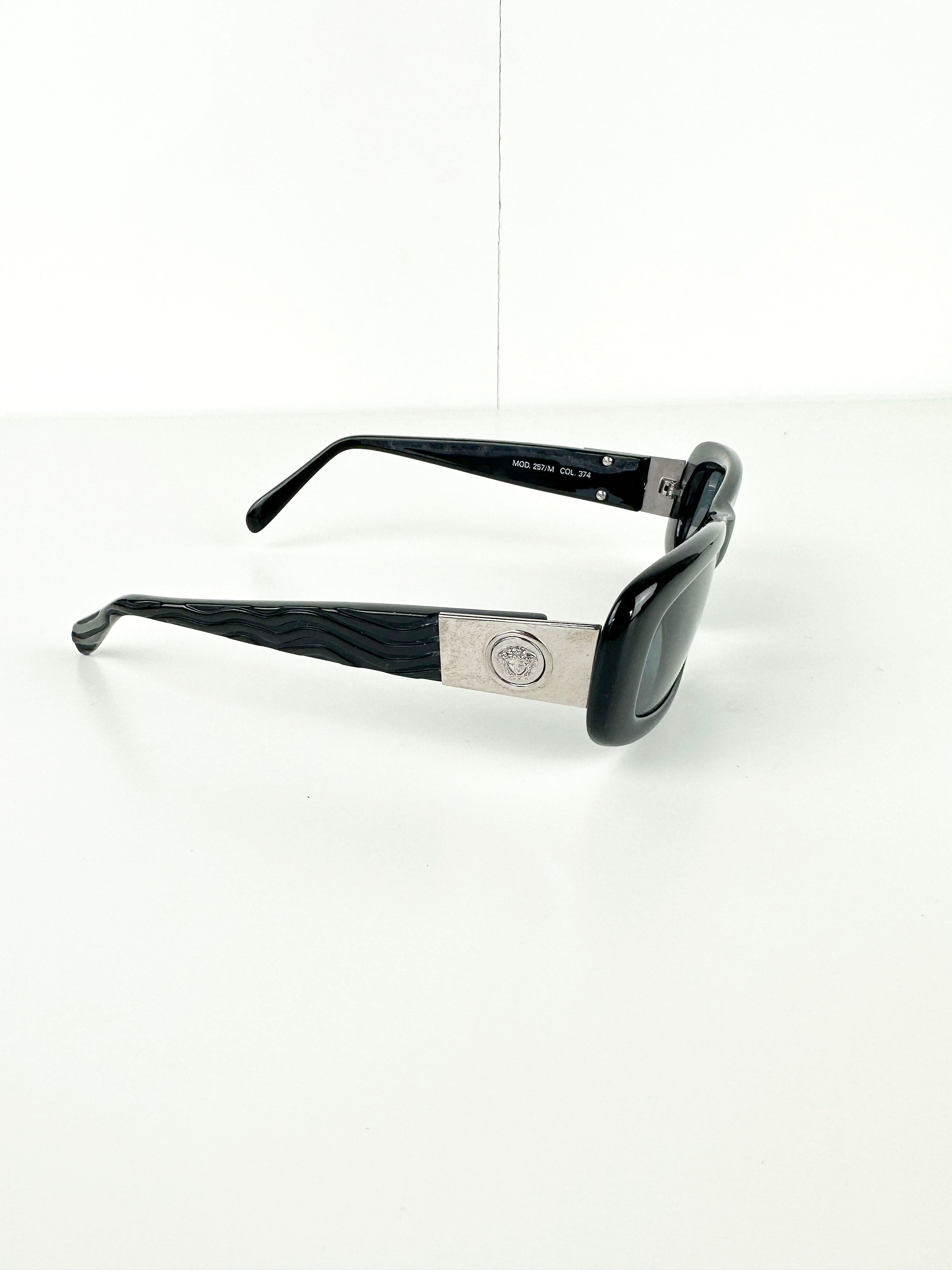 Versace Black Medusa Patterned Sunglasses 90's
