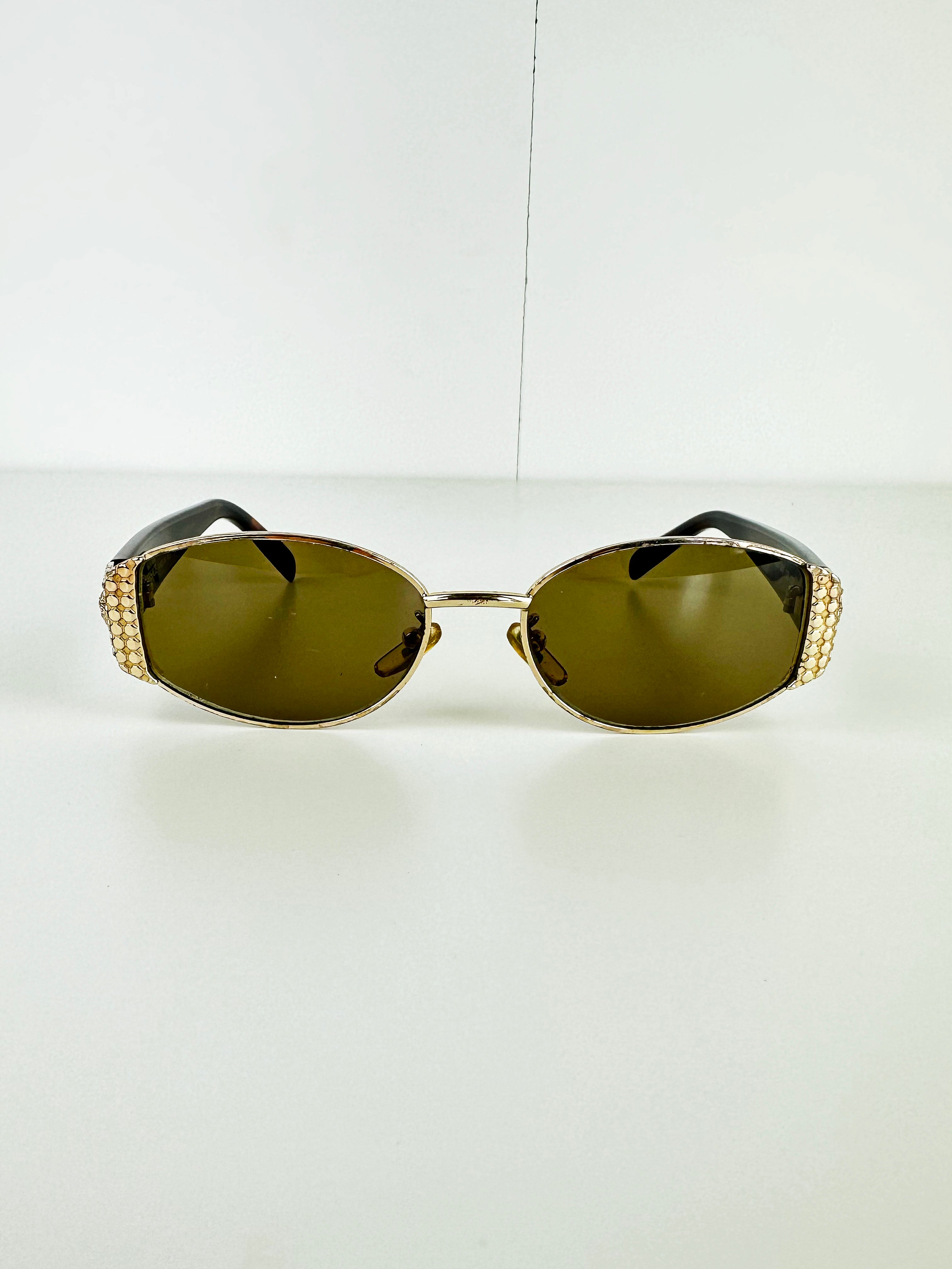 Versace Medusa Tortoise Shell Gold Sunglasses 90's