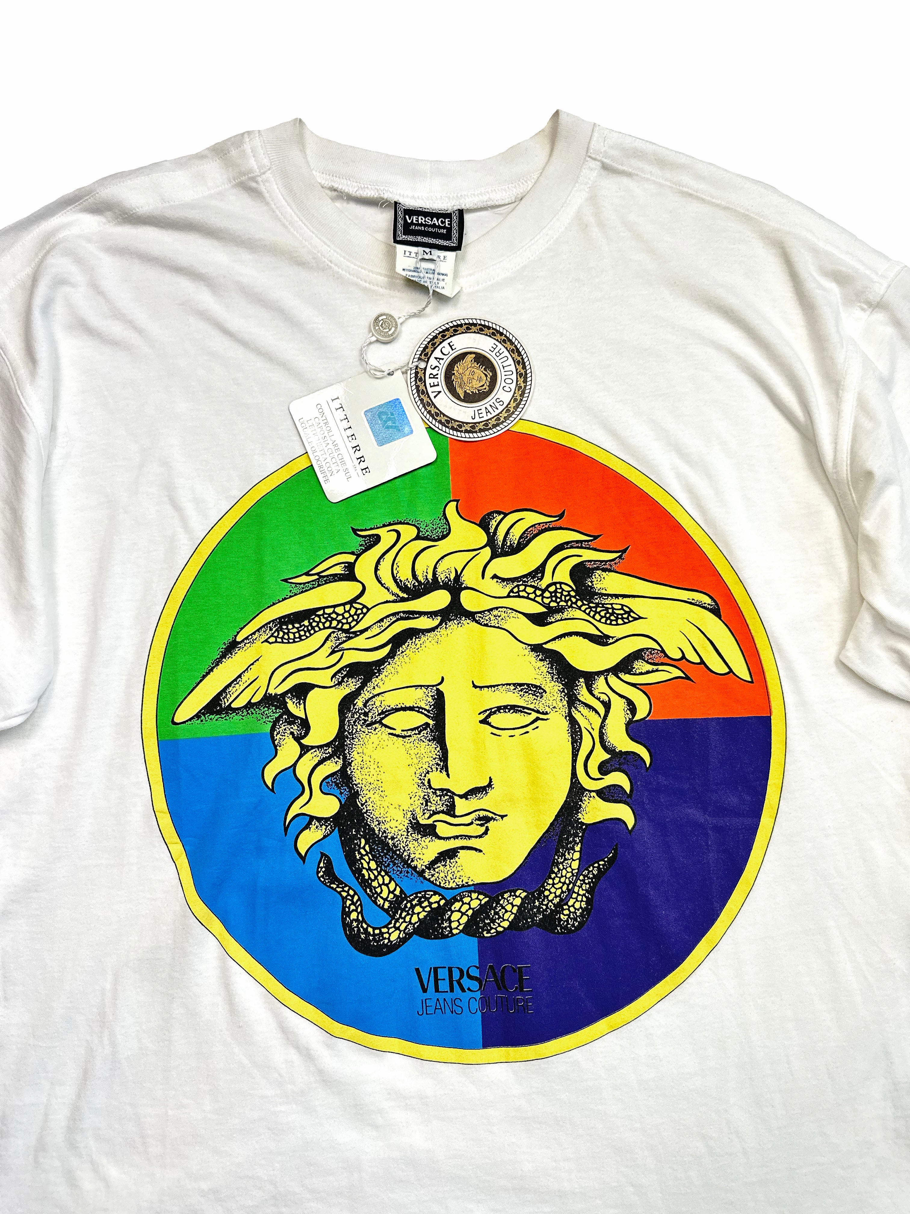 Versace White Medusa Spell Out T-shirt BNWT 1995