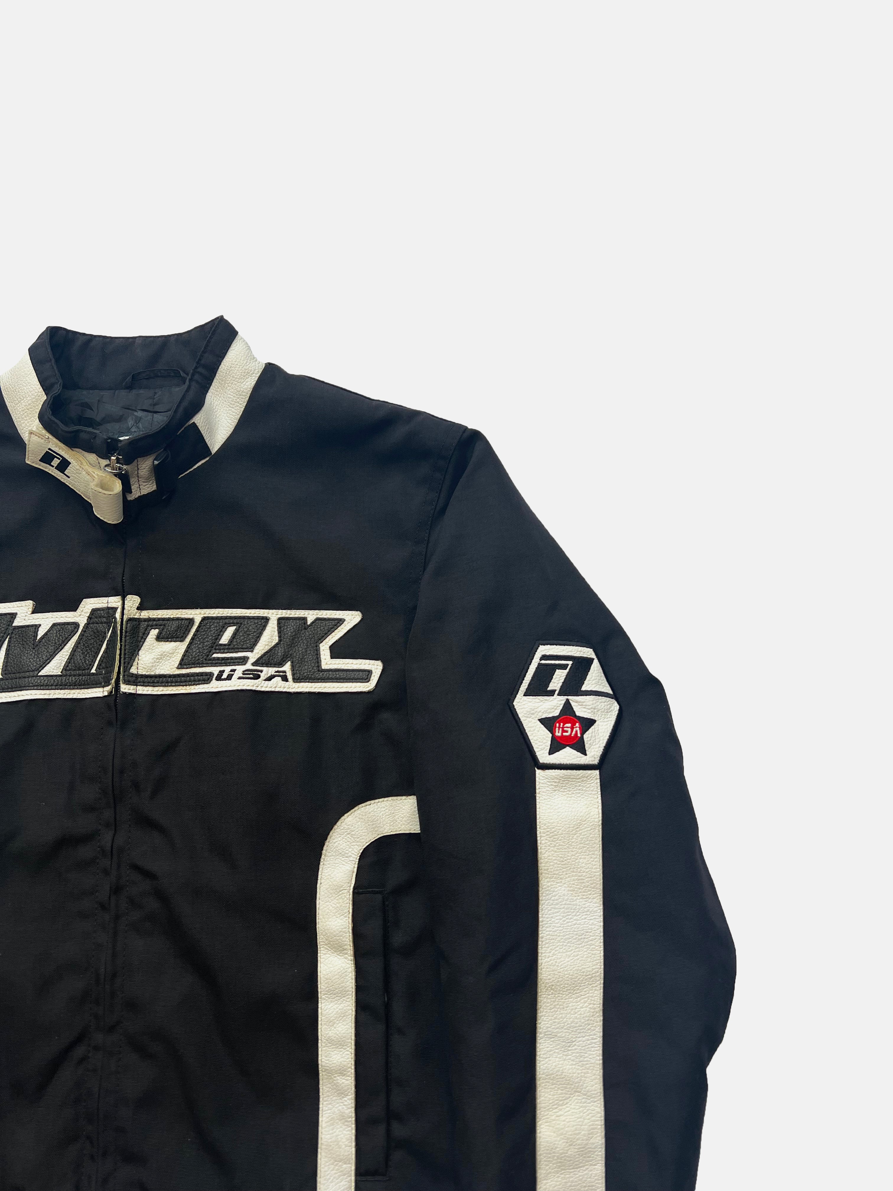 Avirex Black Motorcycle Jacket 90's