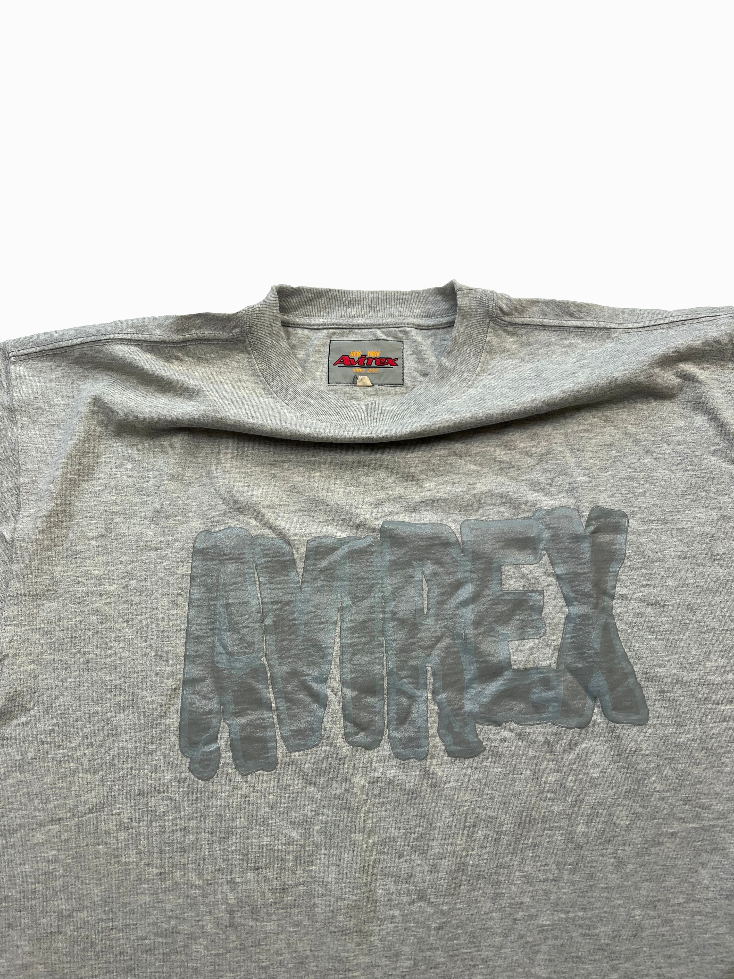 Avirex Grey Spell Out T-shirt 90's