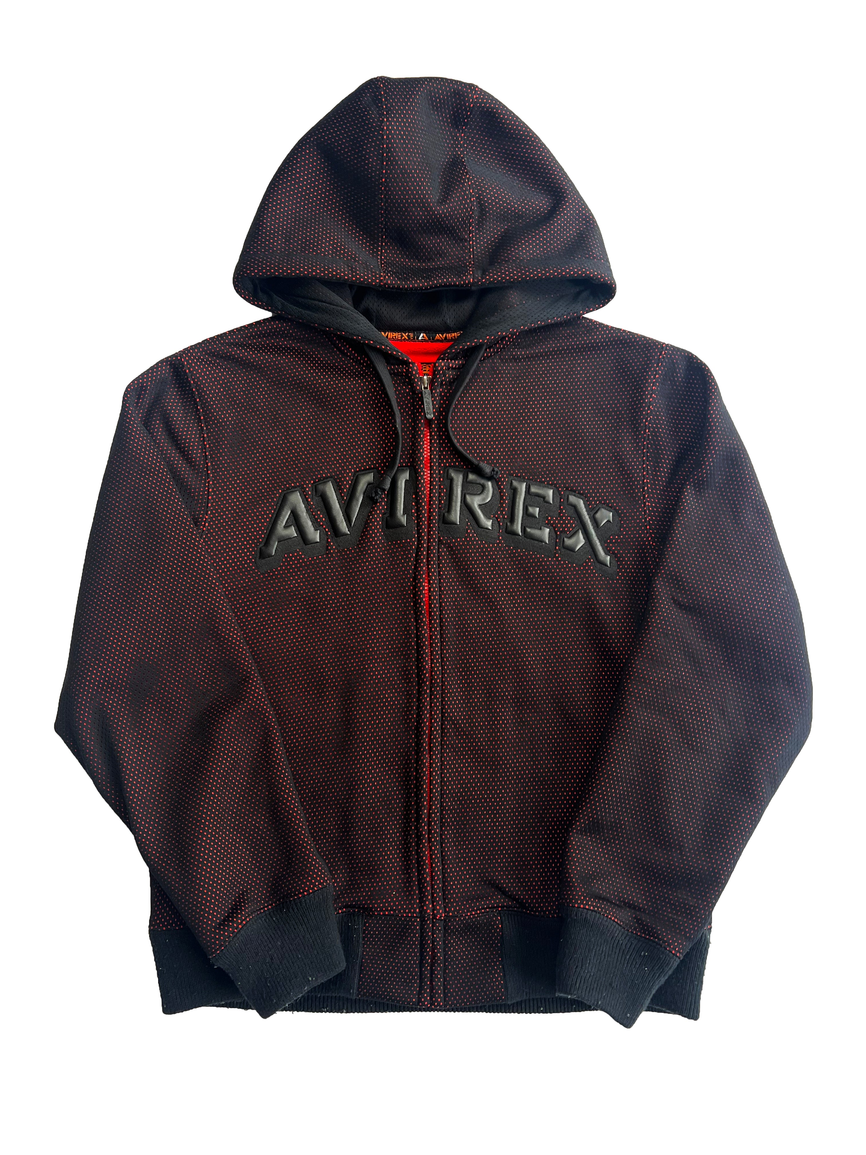 Avirex Perforated Black/Red Hoodie 00's
