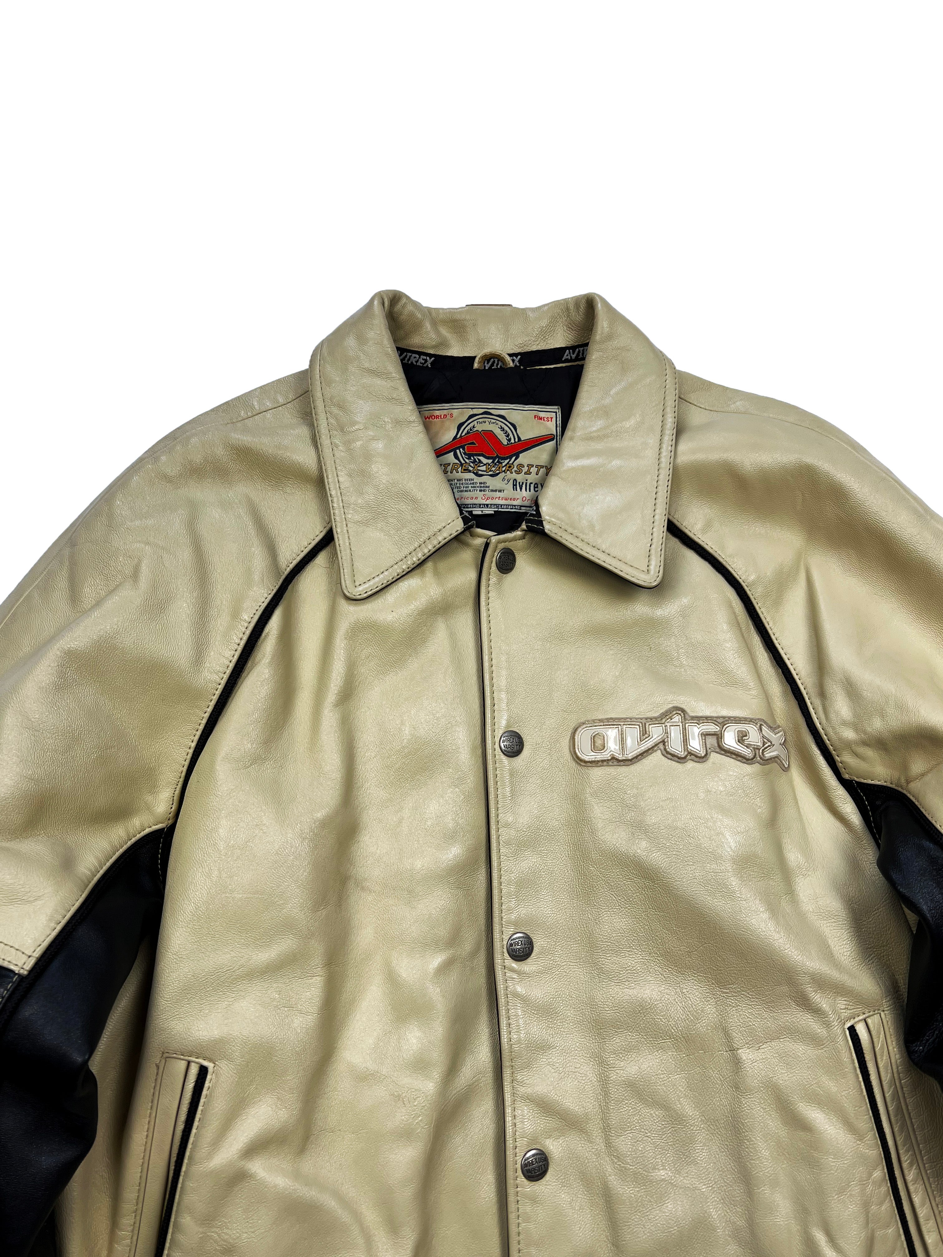 Avirex Olive Dragon Leather Jacket 90's