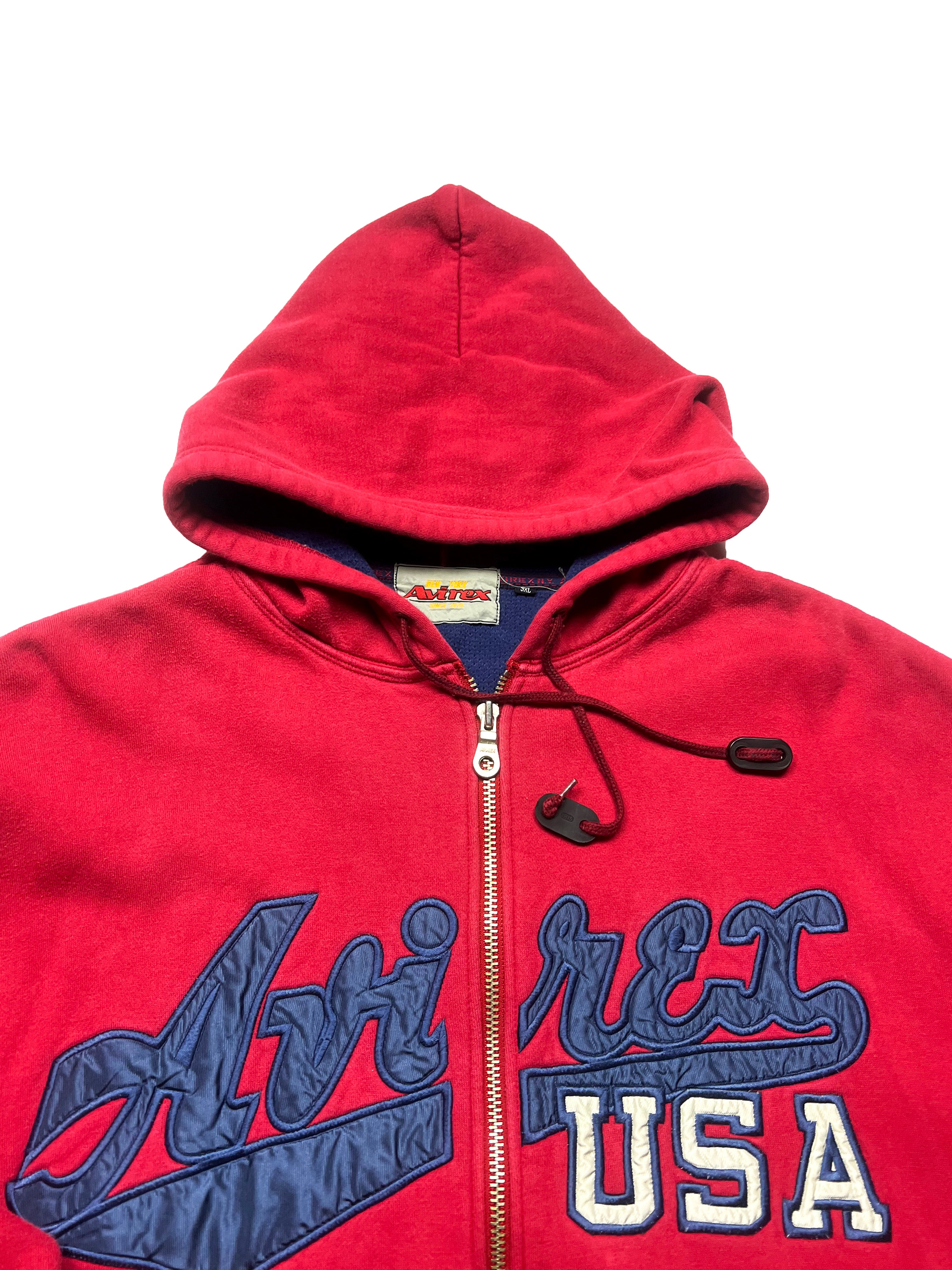 Avirex Red Spell Out Hoodie 90's
