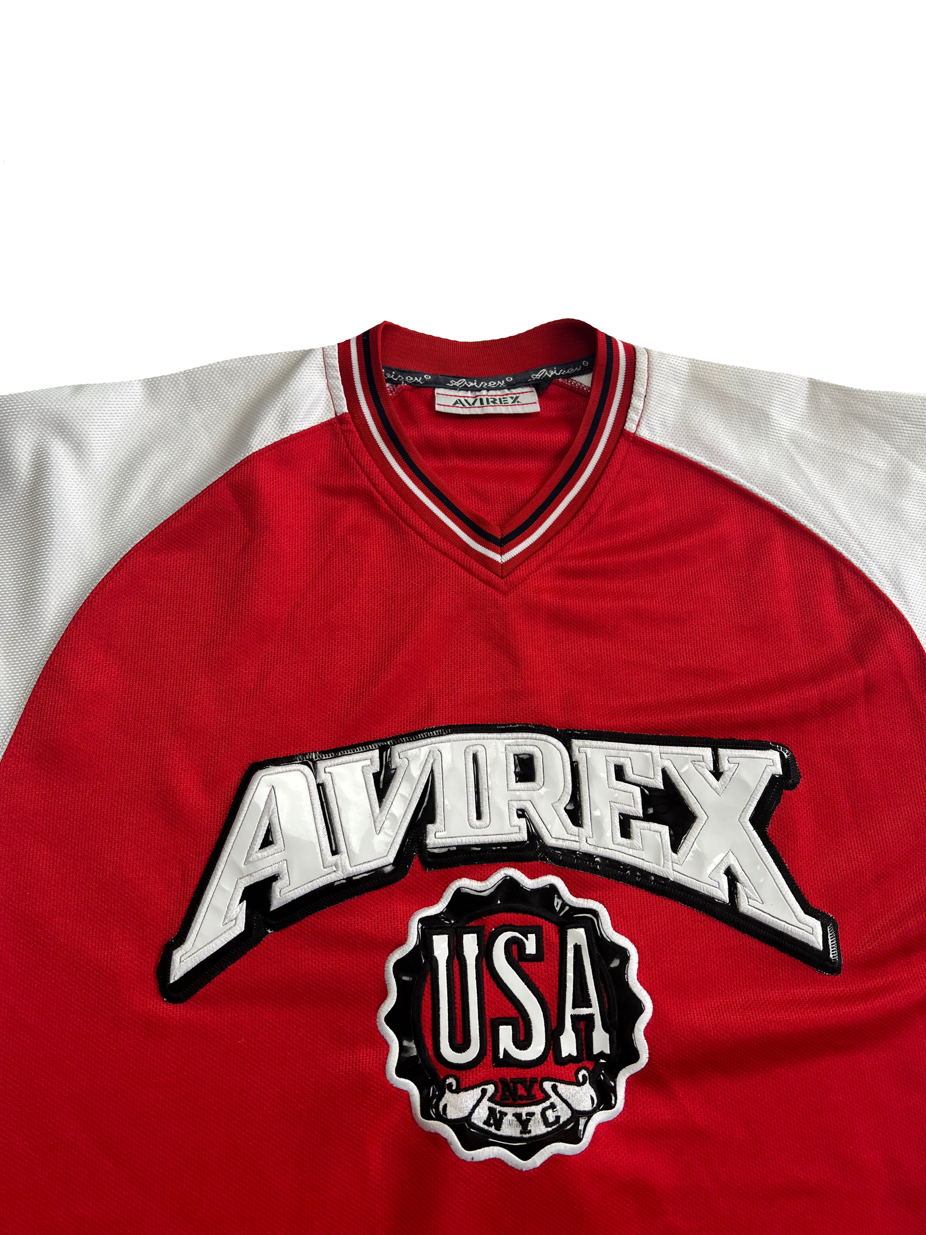 Avirex Red Spell Out Jersey 90's