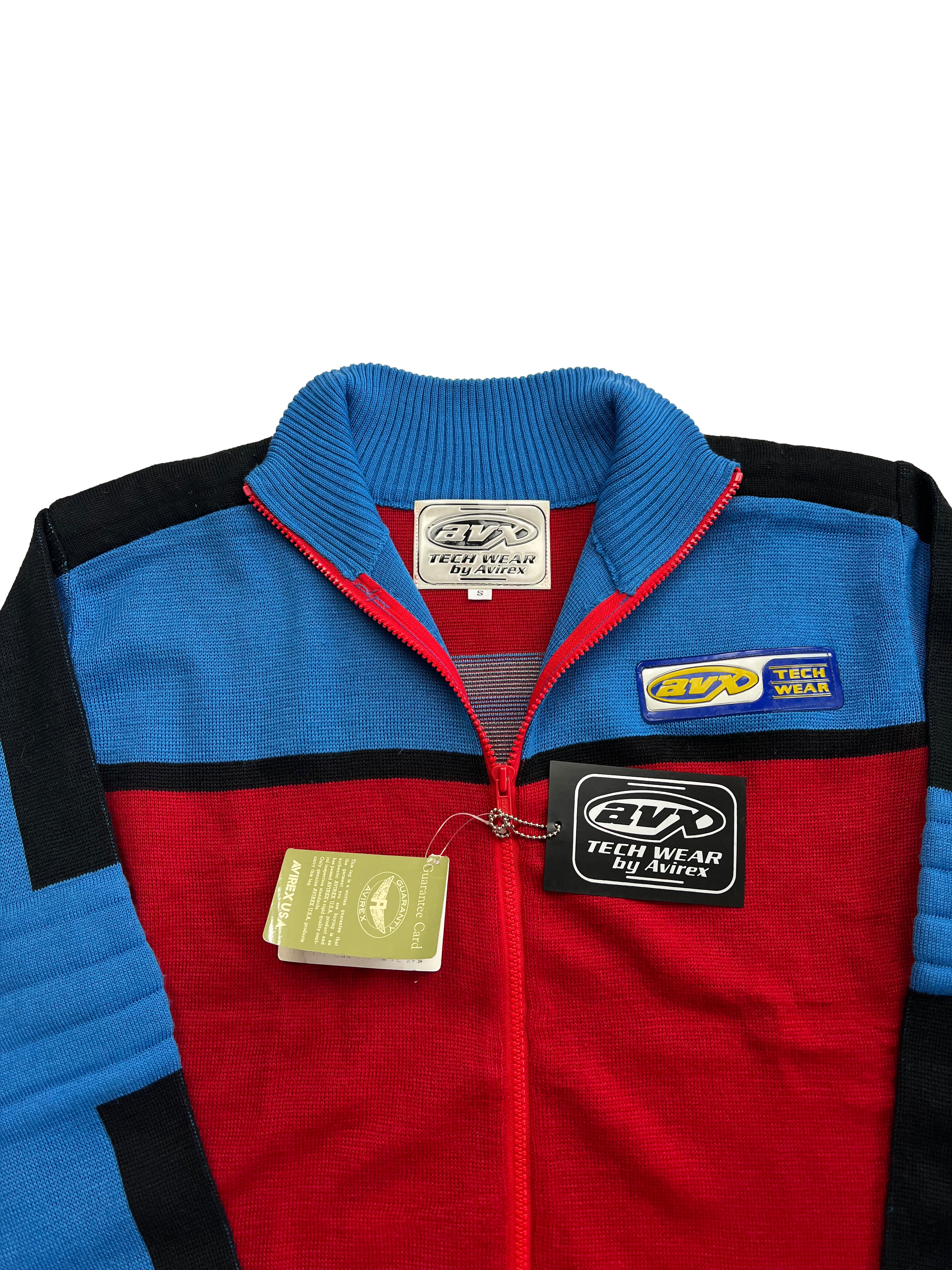 Avirex Tech Wear Blue/Red Knit Jumper BNWT 90's