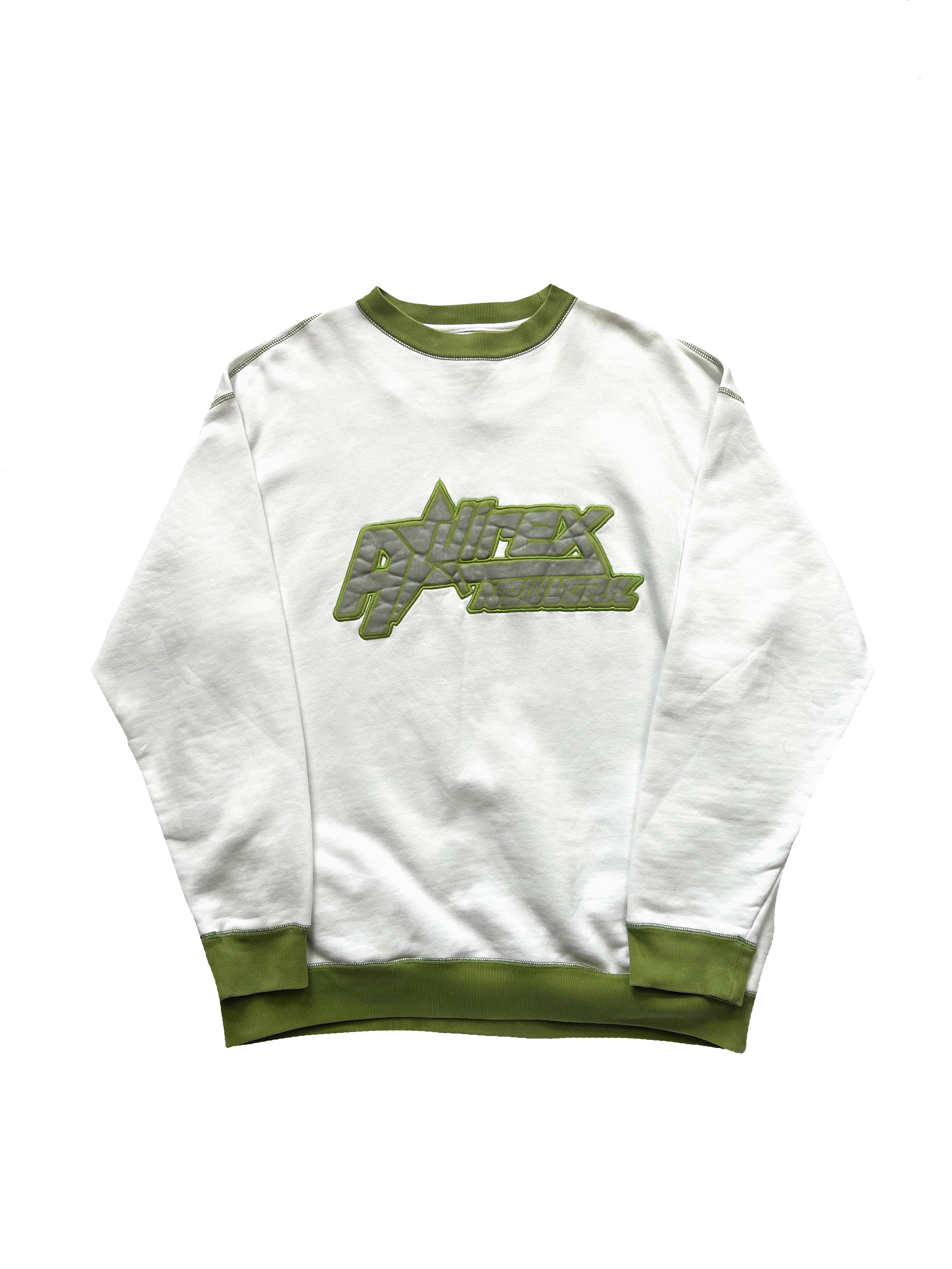Avirex White Green New York Jumper 90 s Sekkle
