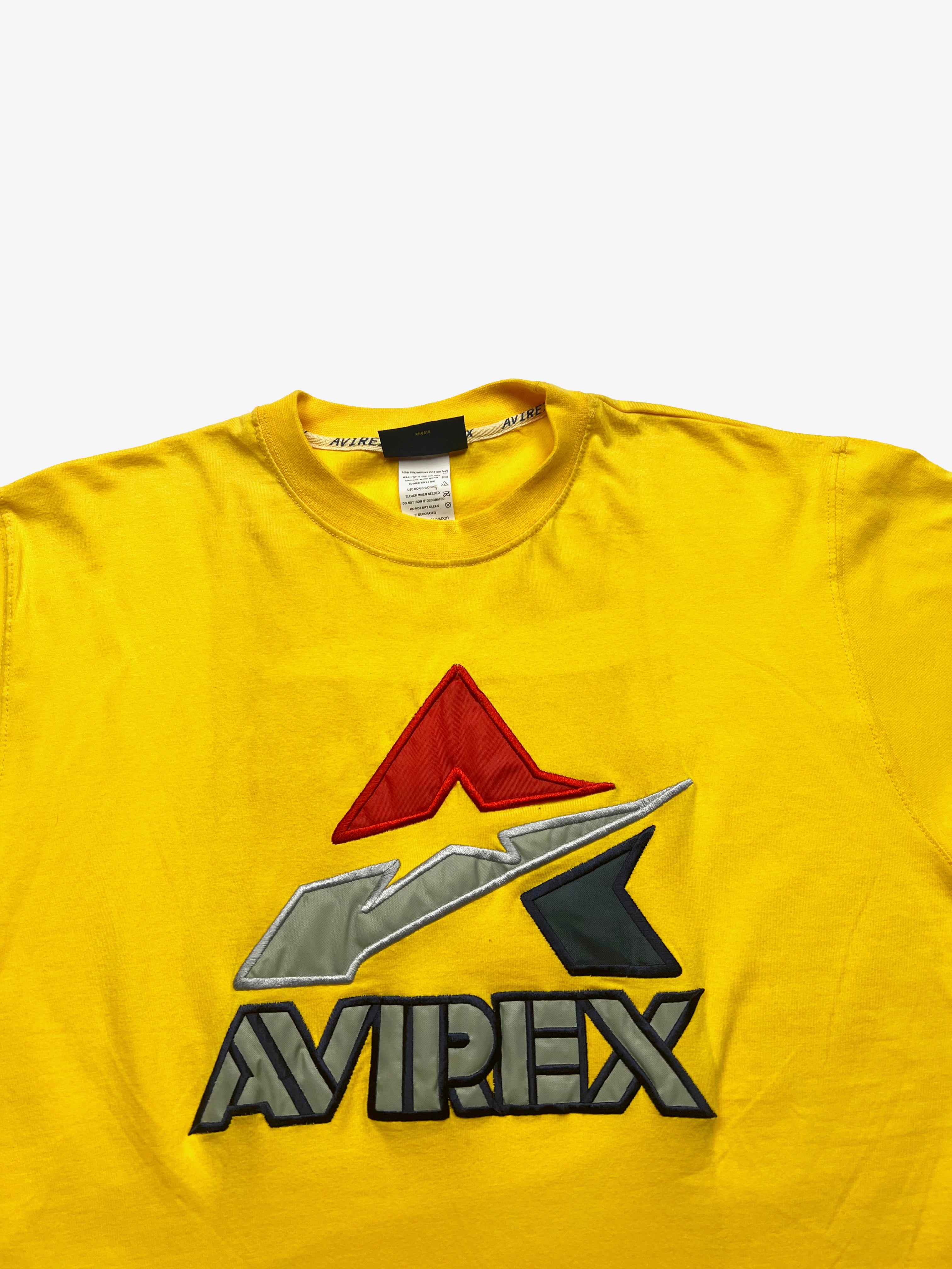 Avirex Yellow Spell Out T-shirt 90's