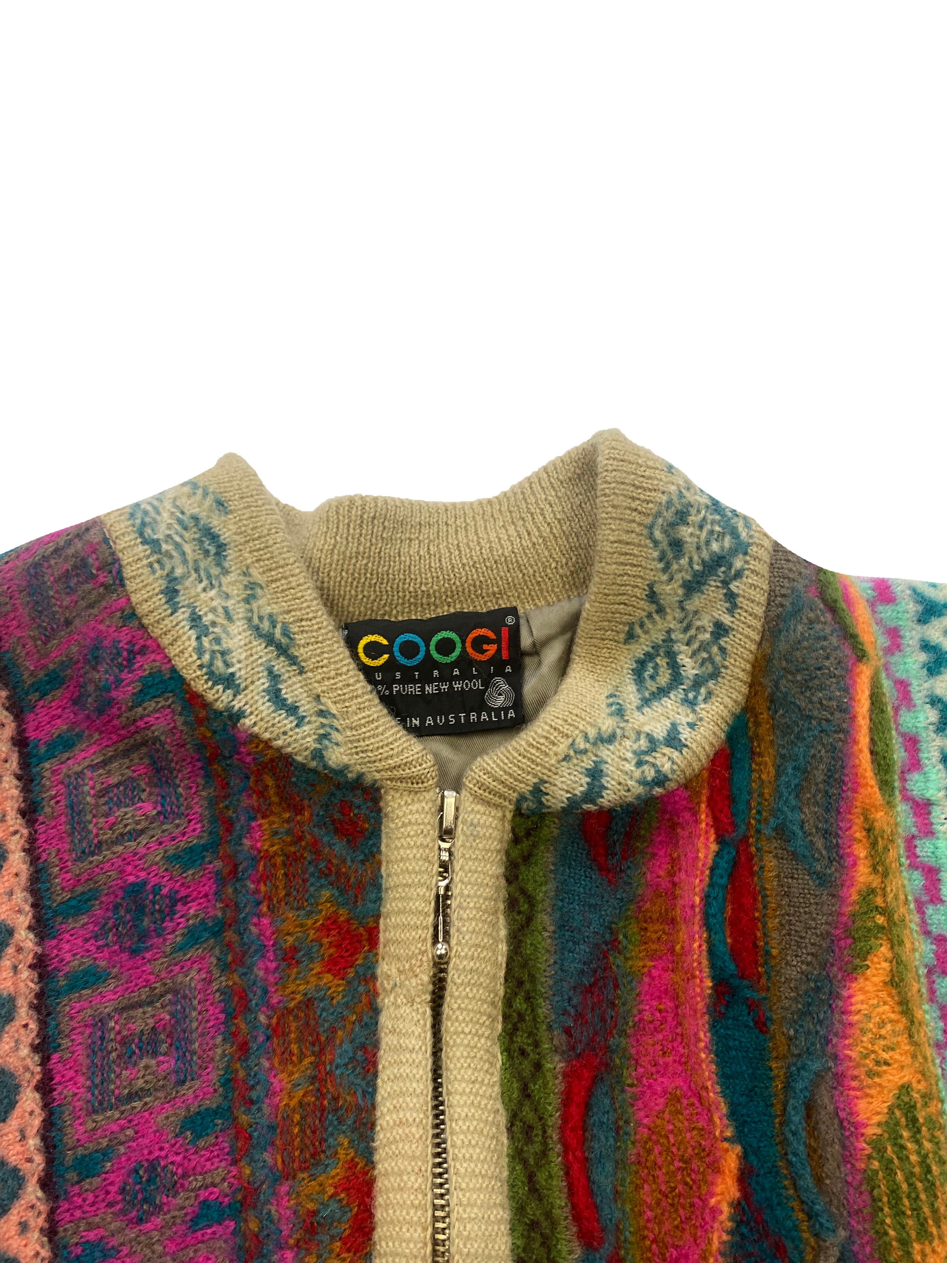 Coogi Zip Up Cardigan 90's