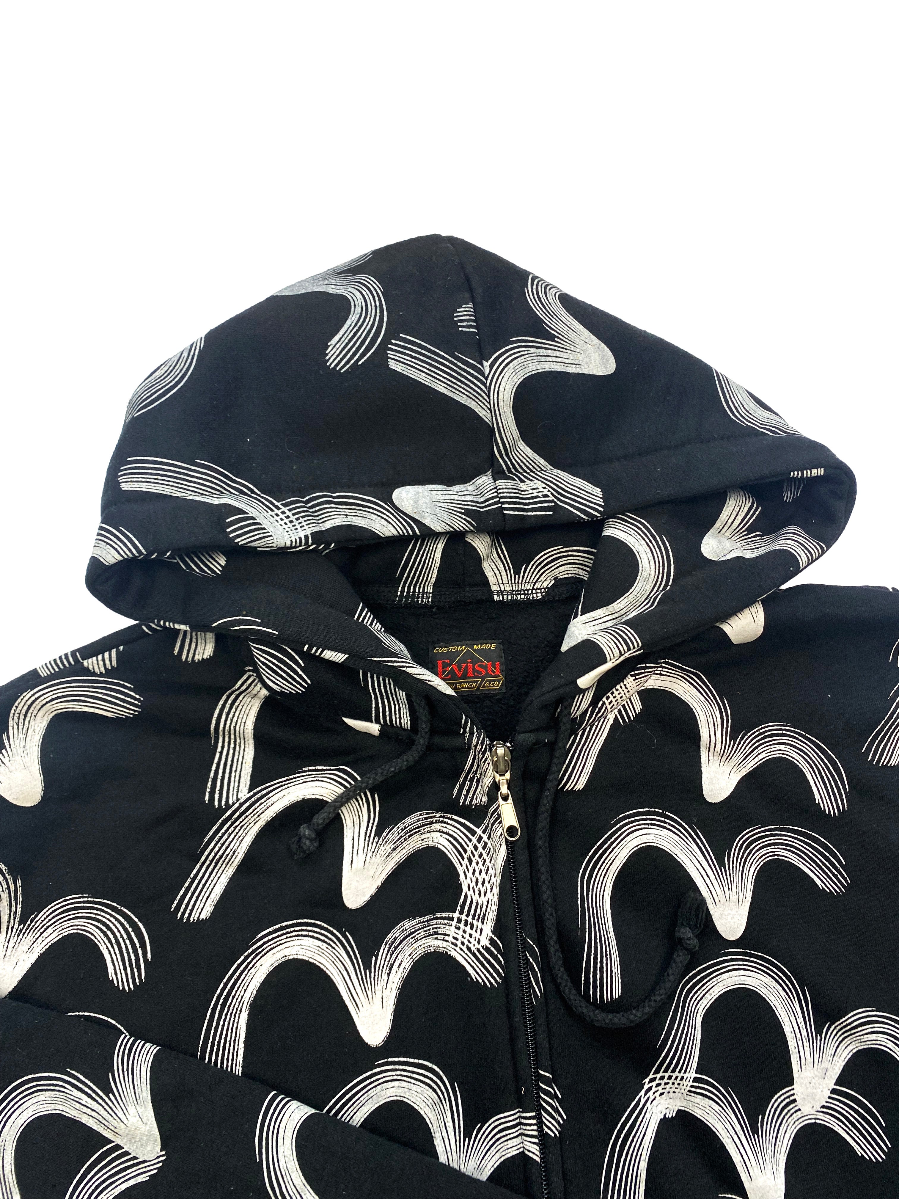 Evisu Black Gull Zip Up Hoodie