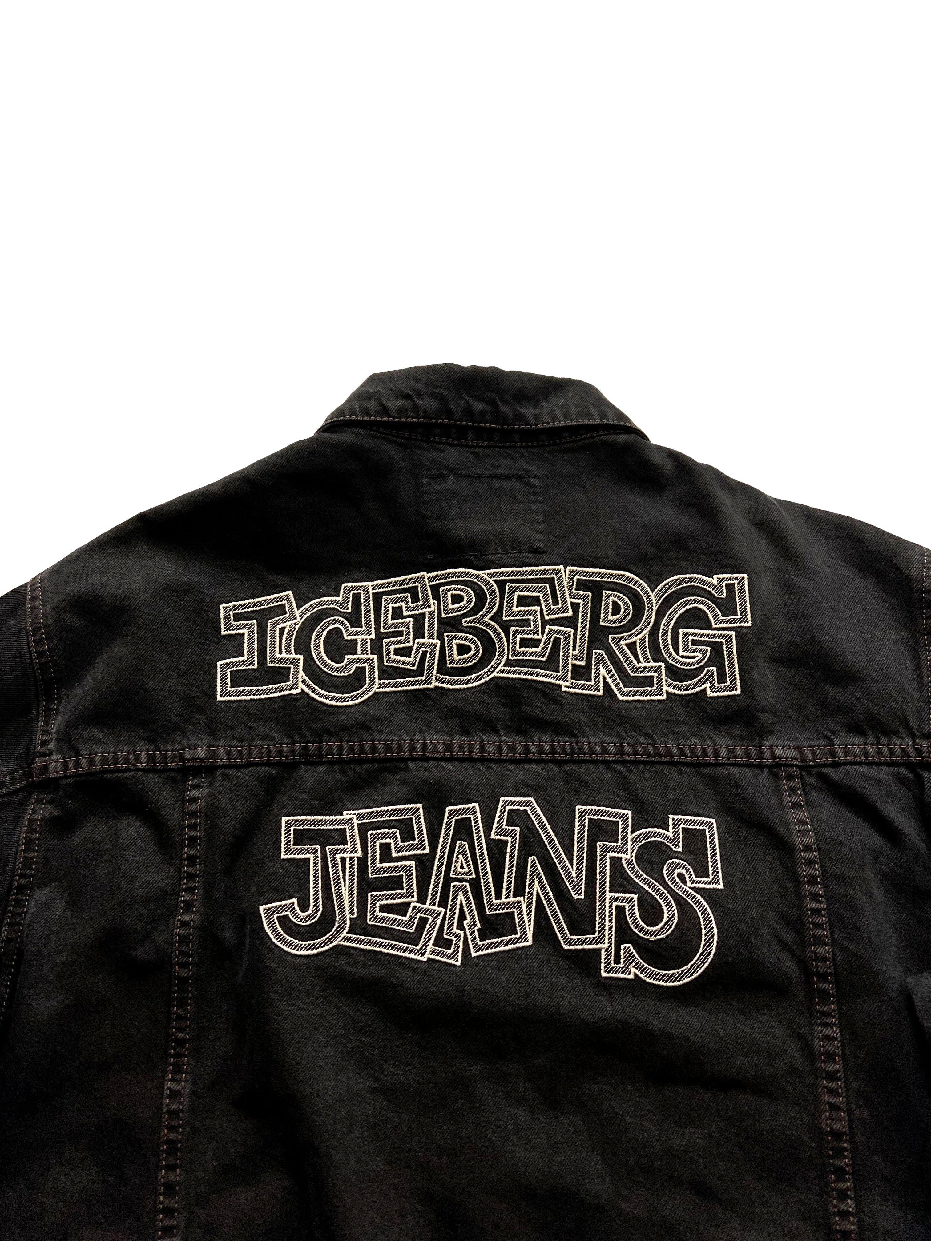 Iceberg Jeans Black Denim Jacket 90's