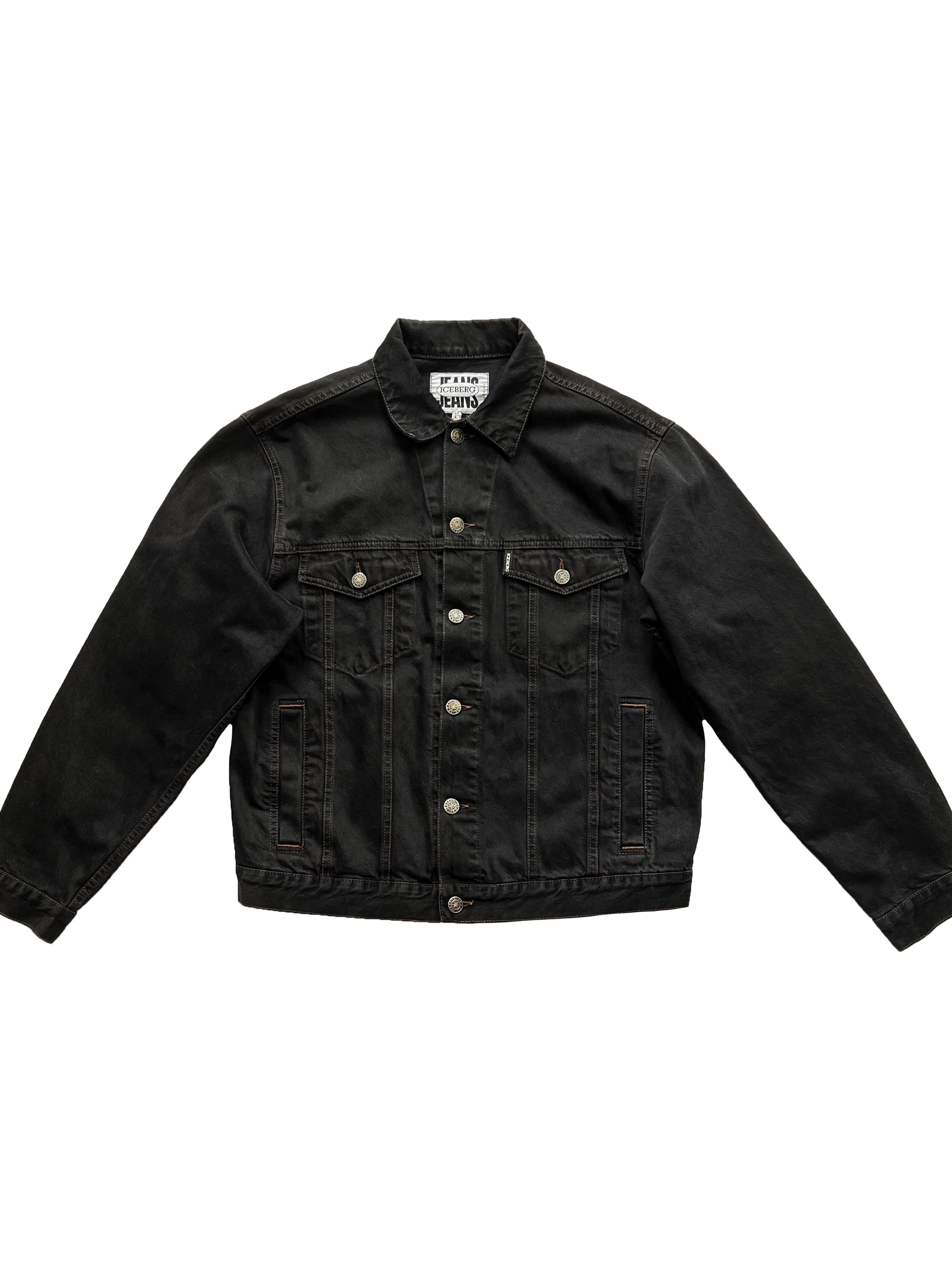 Iceberg Jeans Black Denim Jacket 90 s Sekkle