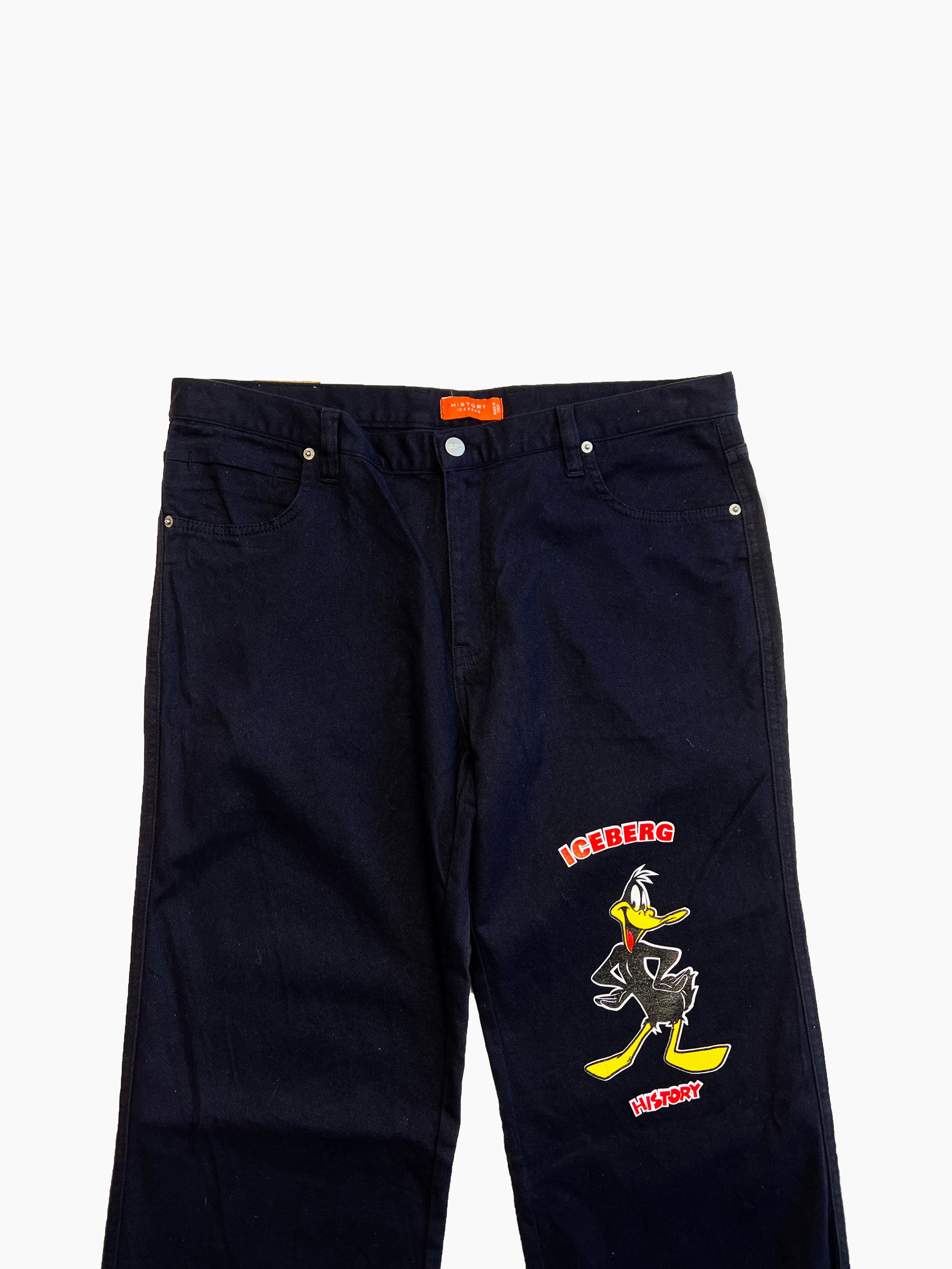Iceberg History Navy Spell Out Trousers 00's