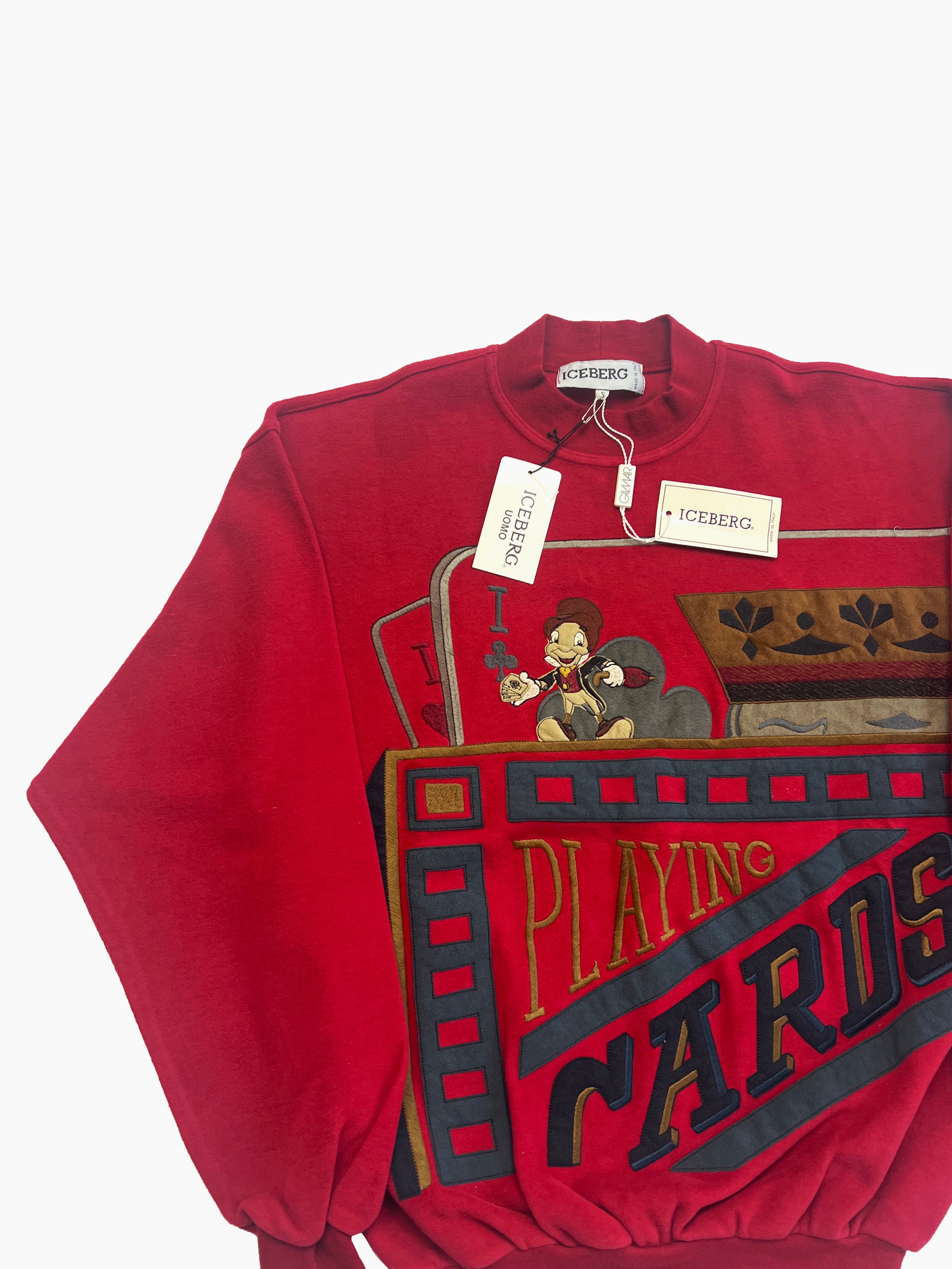 Iceberg 'Playing Cards' Red Jumper BNWT 90's