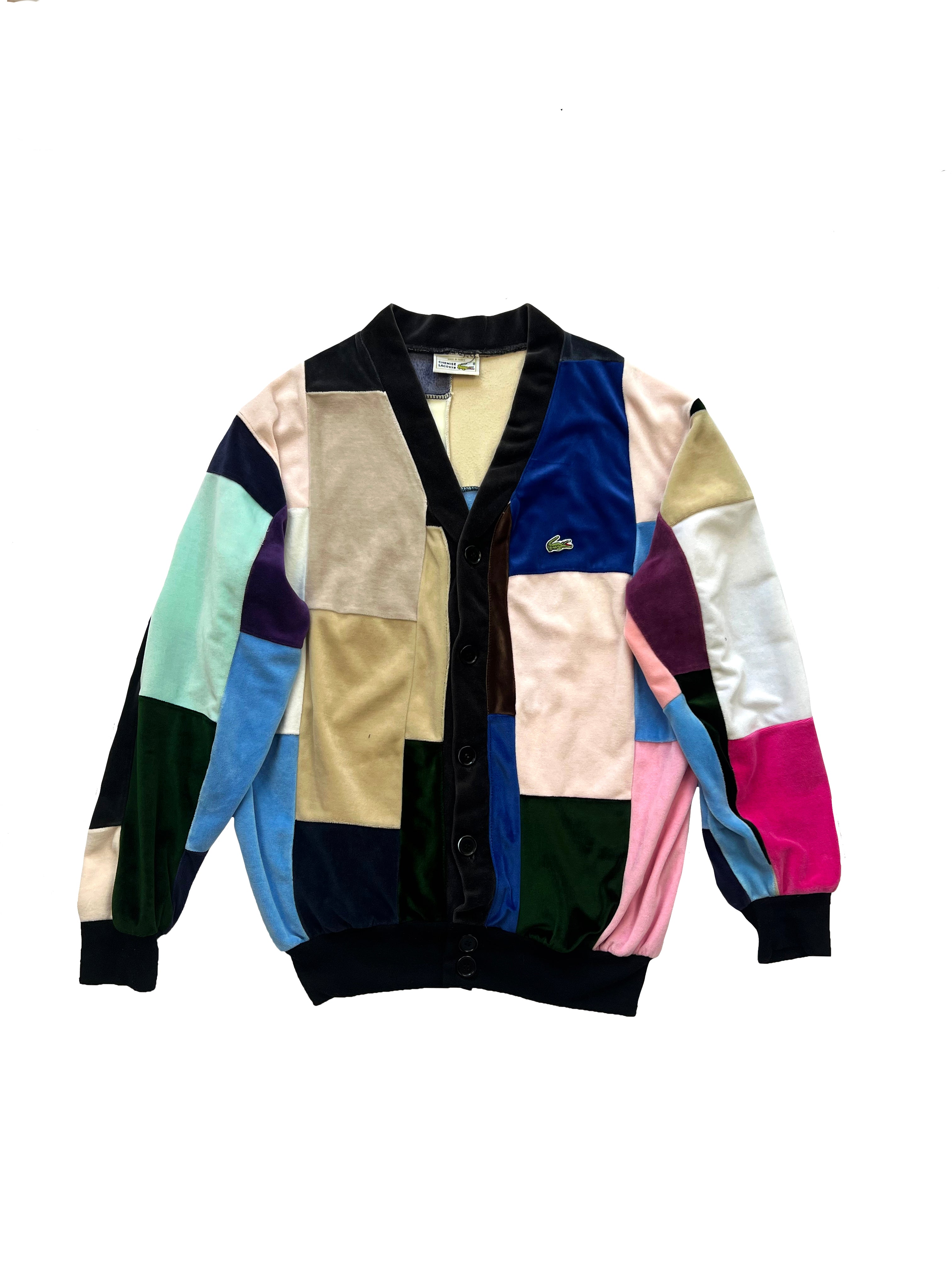 Lacoste Velour Colour-block Cardigan 80's