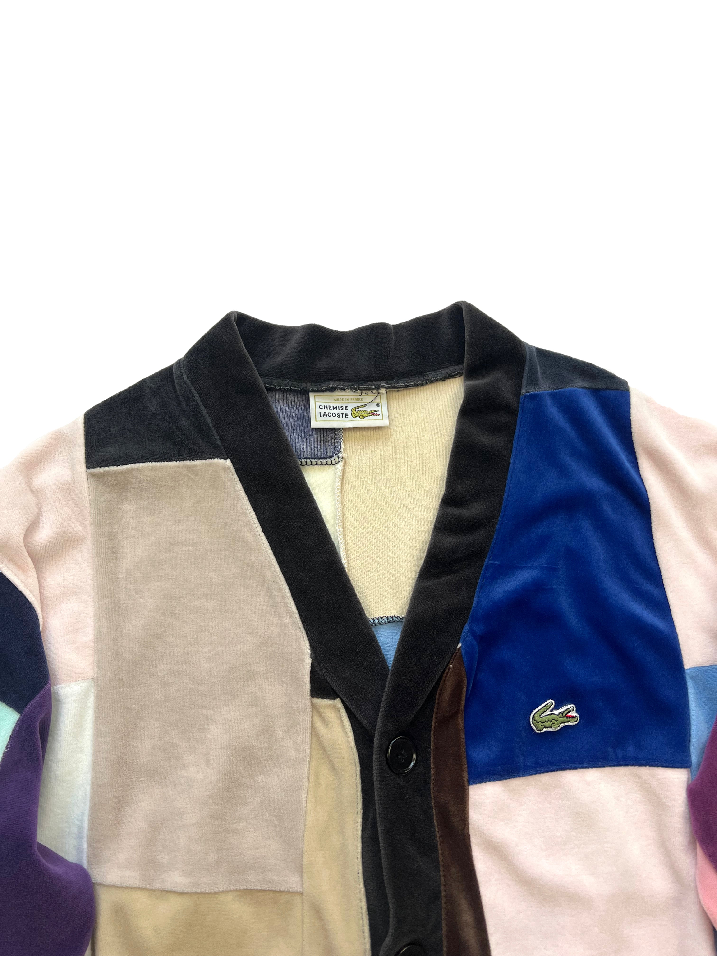 Lacoste Velour Colour-block Cardigan 80's