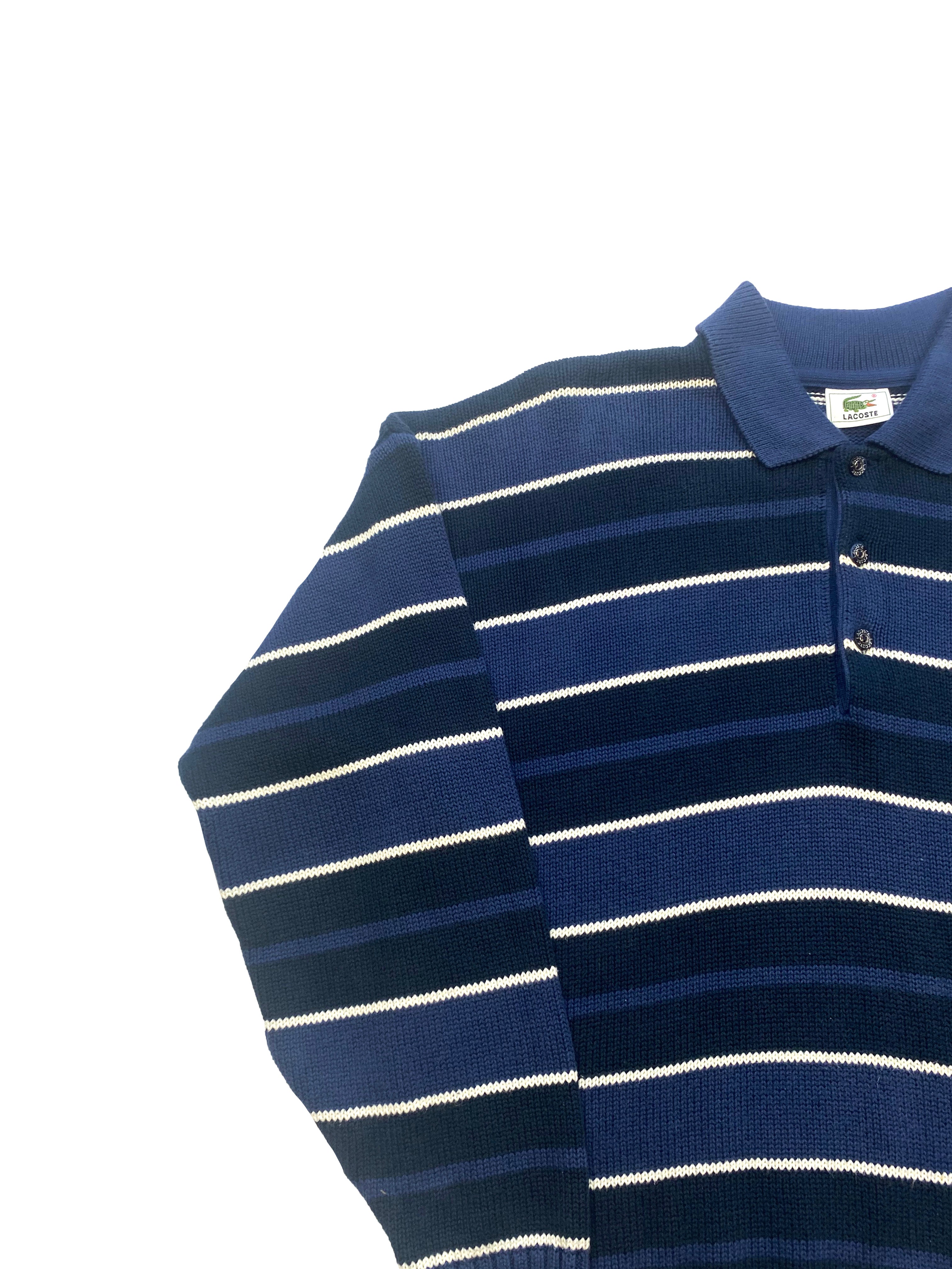 Lacoste Navy Polo Knit Jumper 90's