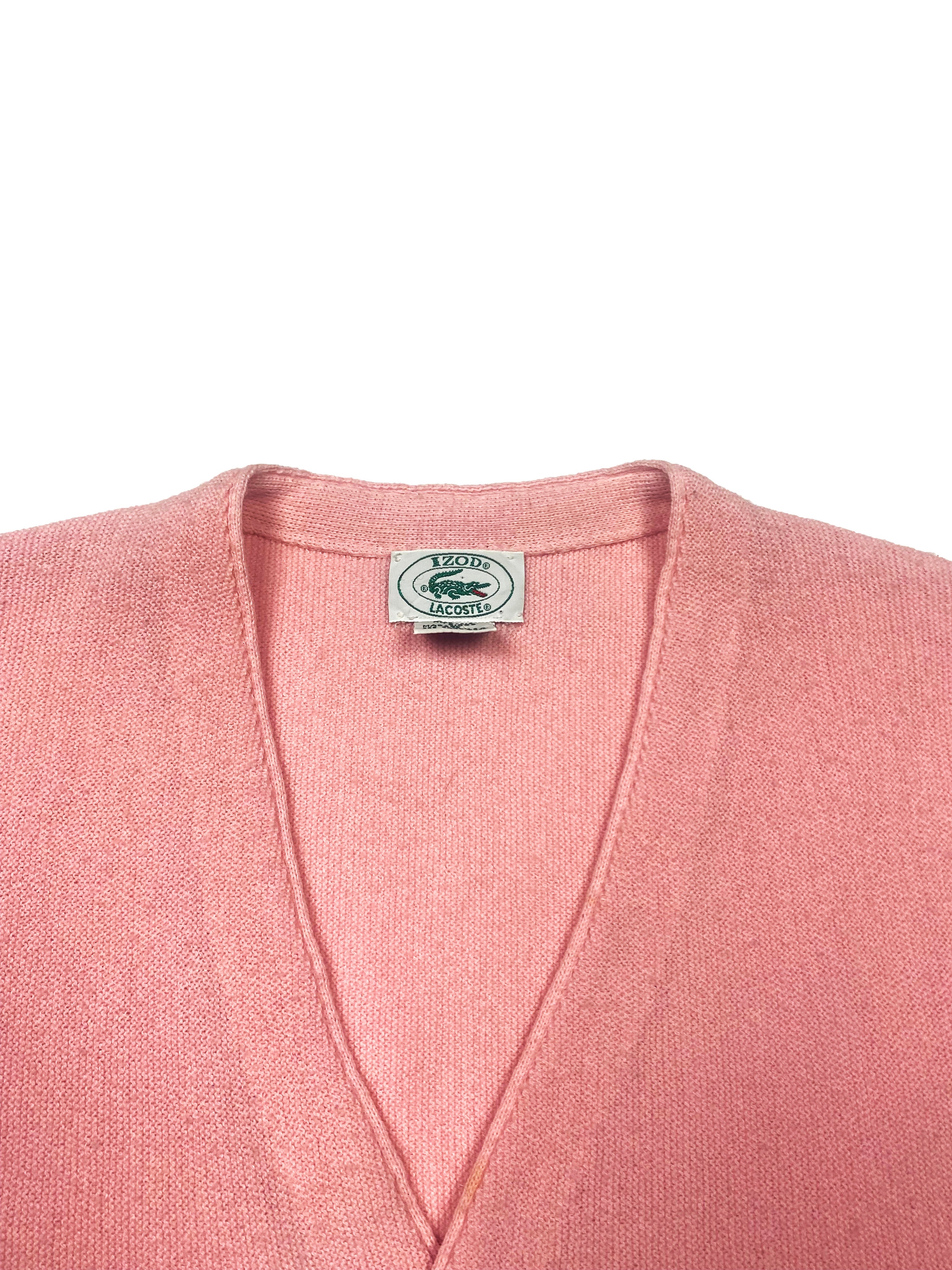 Lacoste Izod Baby Pink Cardigan 80's