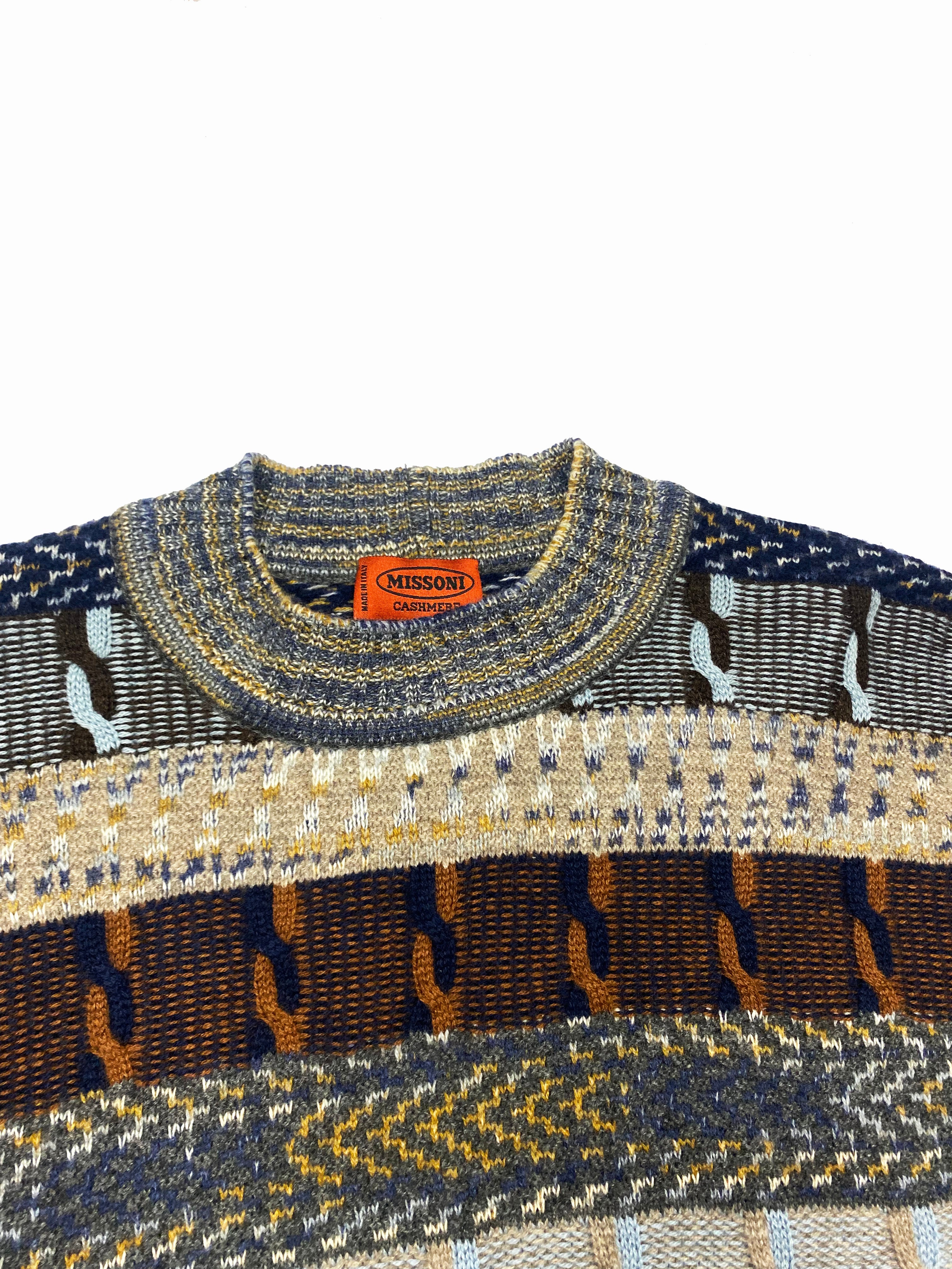 Missoni Cashmere Patchwork Knit Jumper 80's