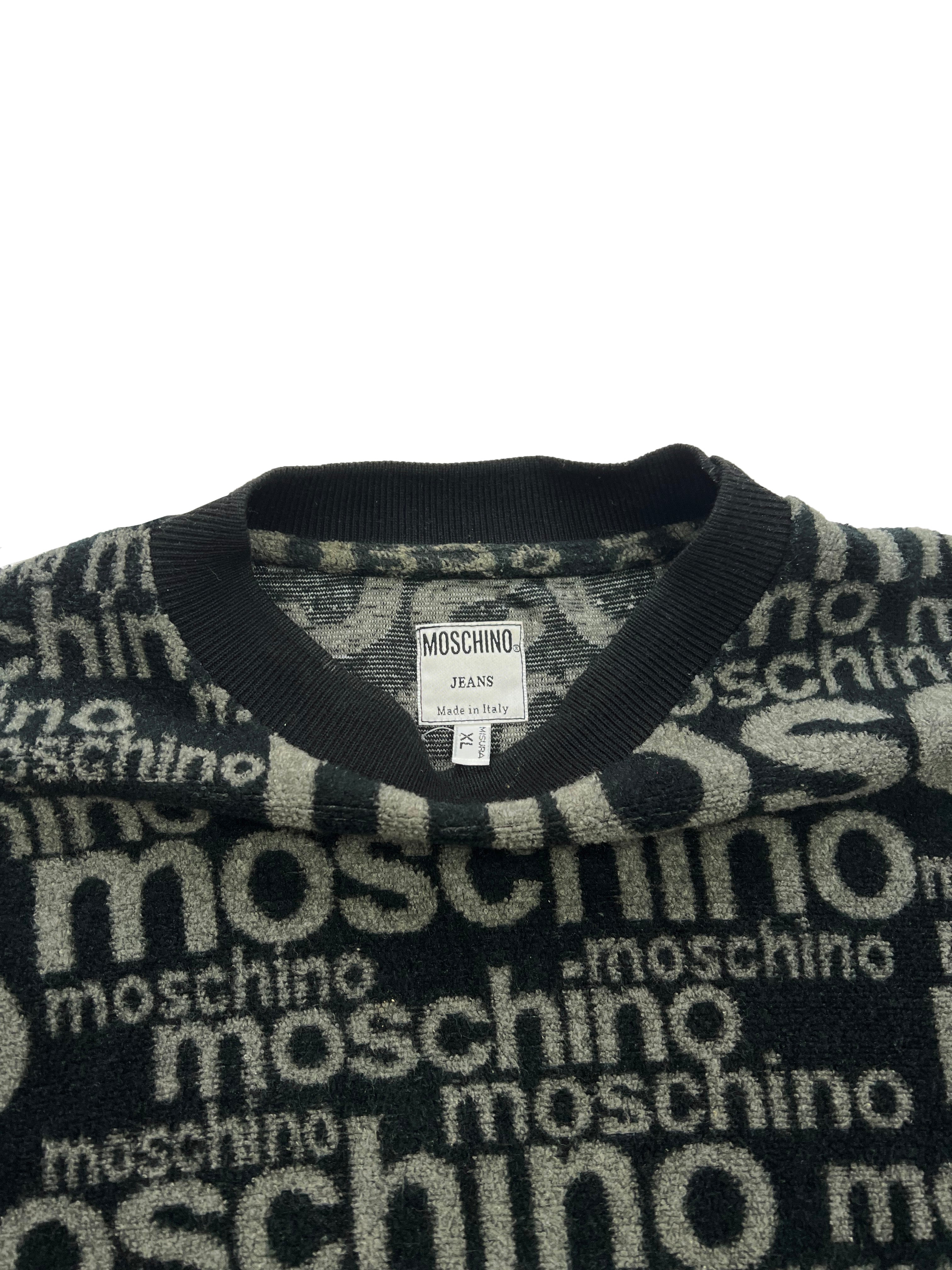 Moschino Fleeced Spell Out Jumper 90's