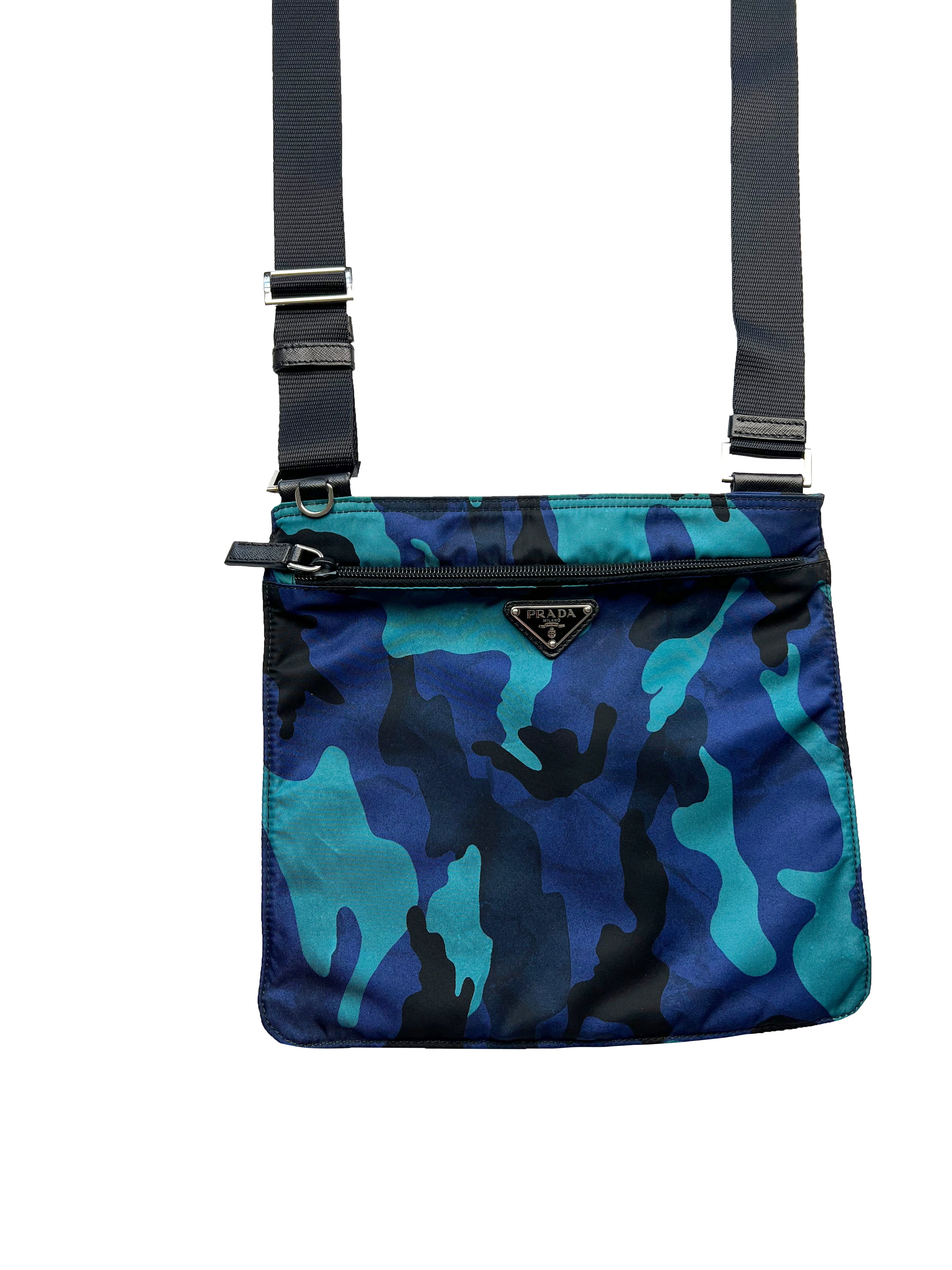 Prada Milano Blue Camouflage Side Bag