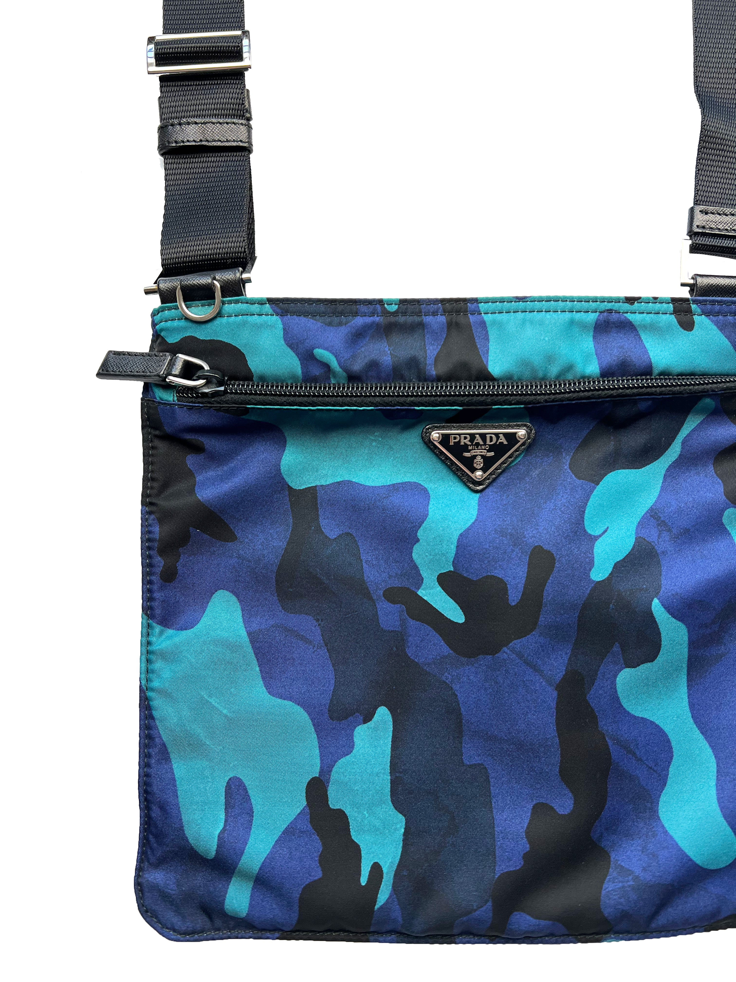 Prada Milano Blue Camouflage Side Bag