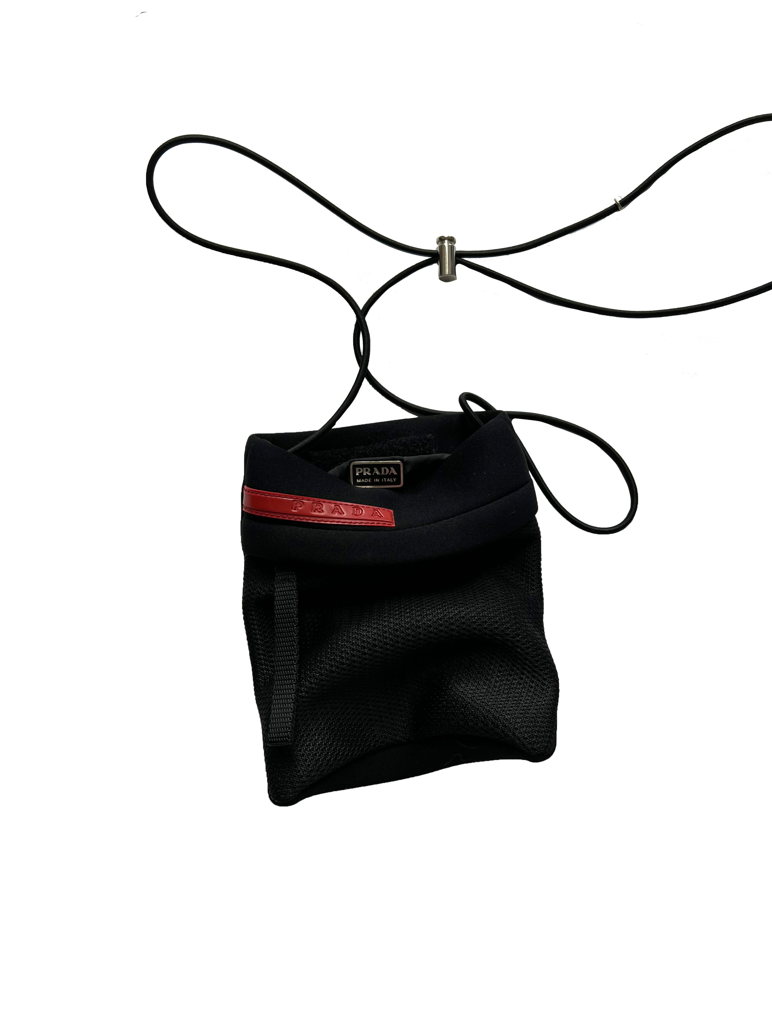Prada Sport Black Mesh Drawstring Pouch 2001