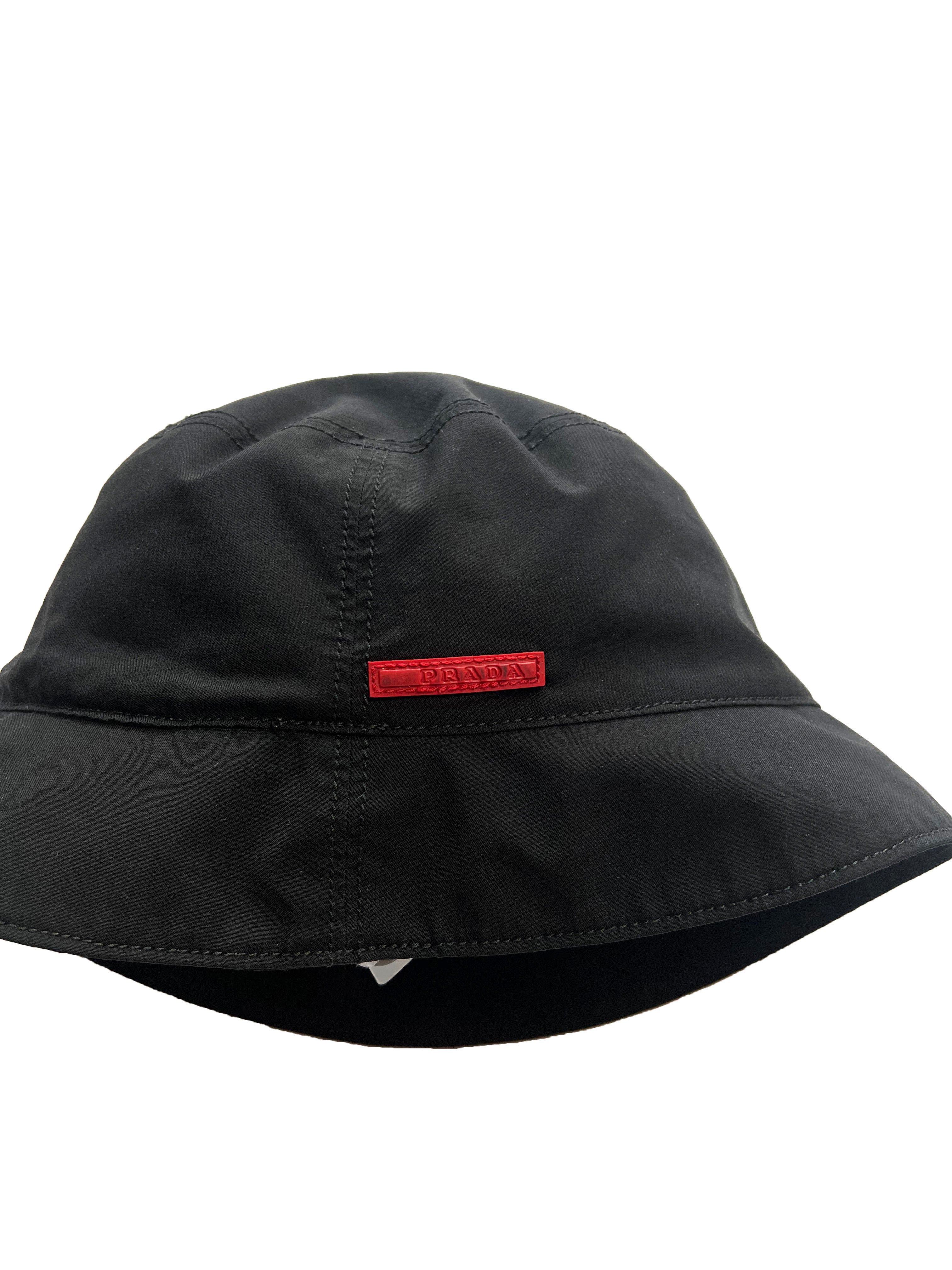 Prada Sport Nylon Black Bucket Hat 00's