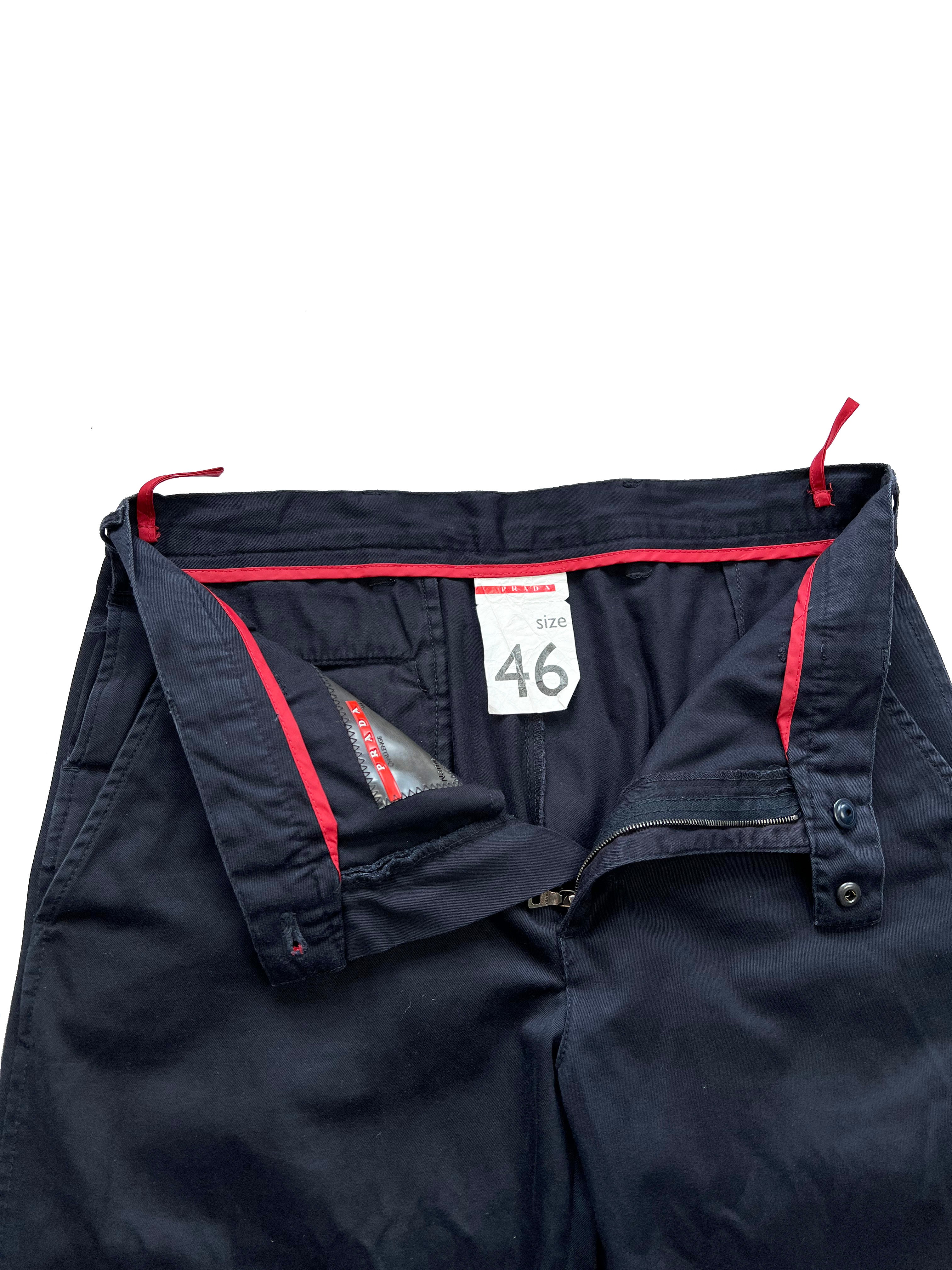 Prada Sport Dark Grey Red Tab Trousers 00's