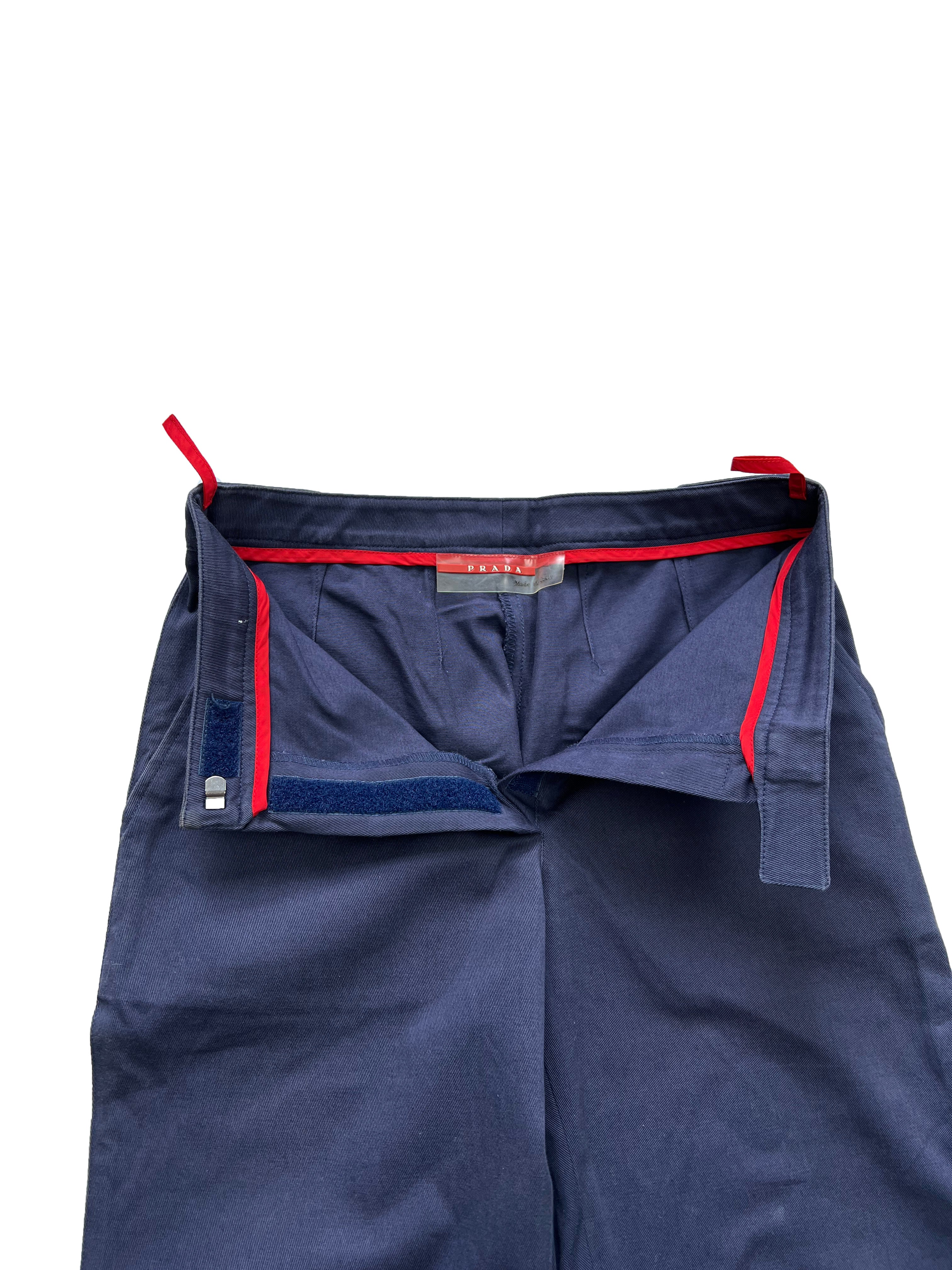 Prada Sport Navy Red Tab Trousers 00's