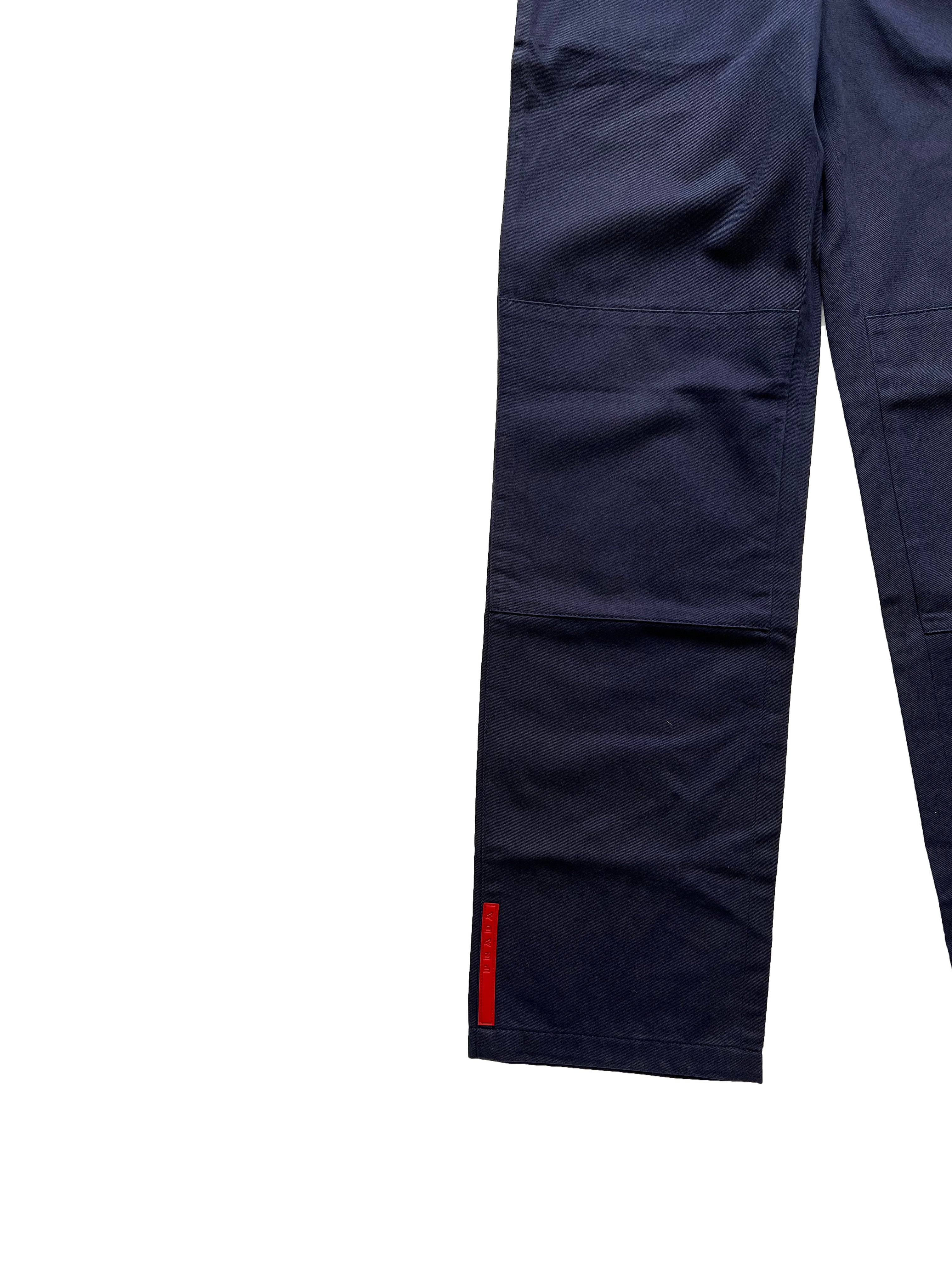 Prada Sport Navy Red Tab Trousers 00's