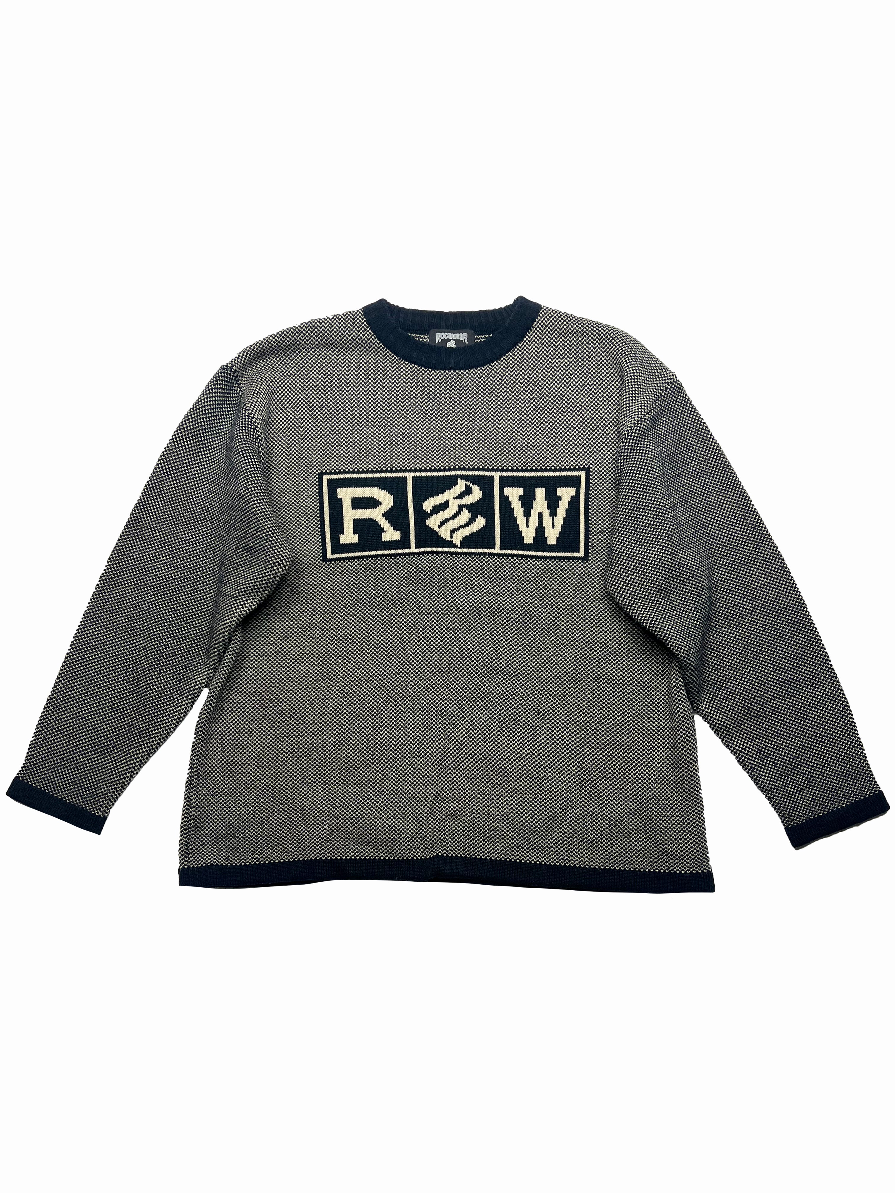 Rocawear Grey Spell Out Knit Jumper 90's
