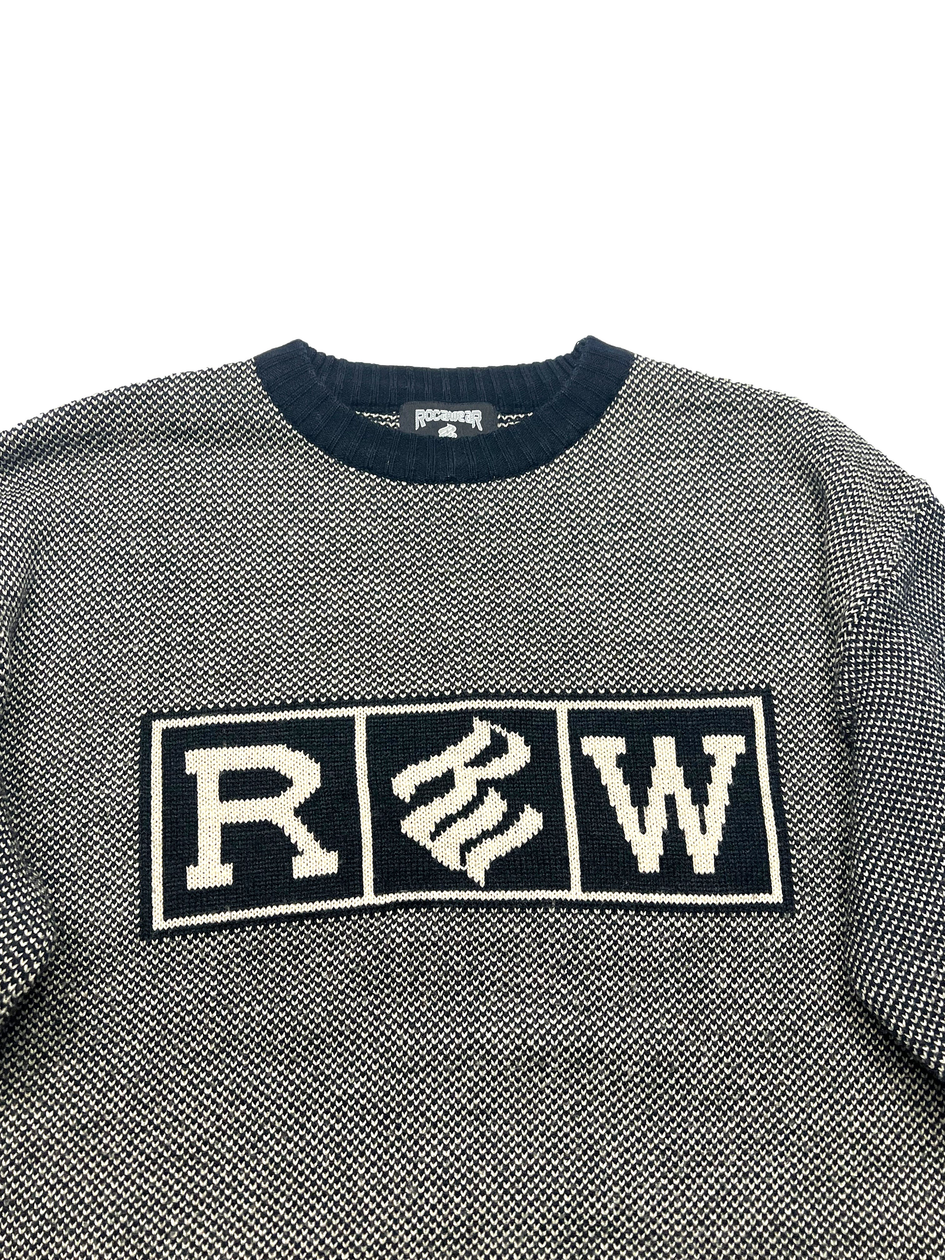 Rocawear Grey Spell Out Knit Jumper 90's